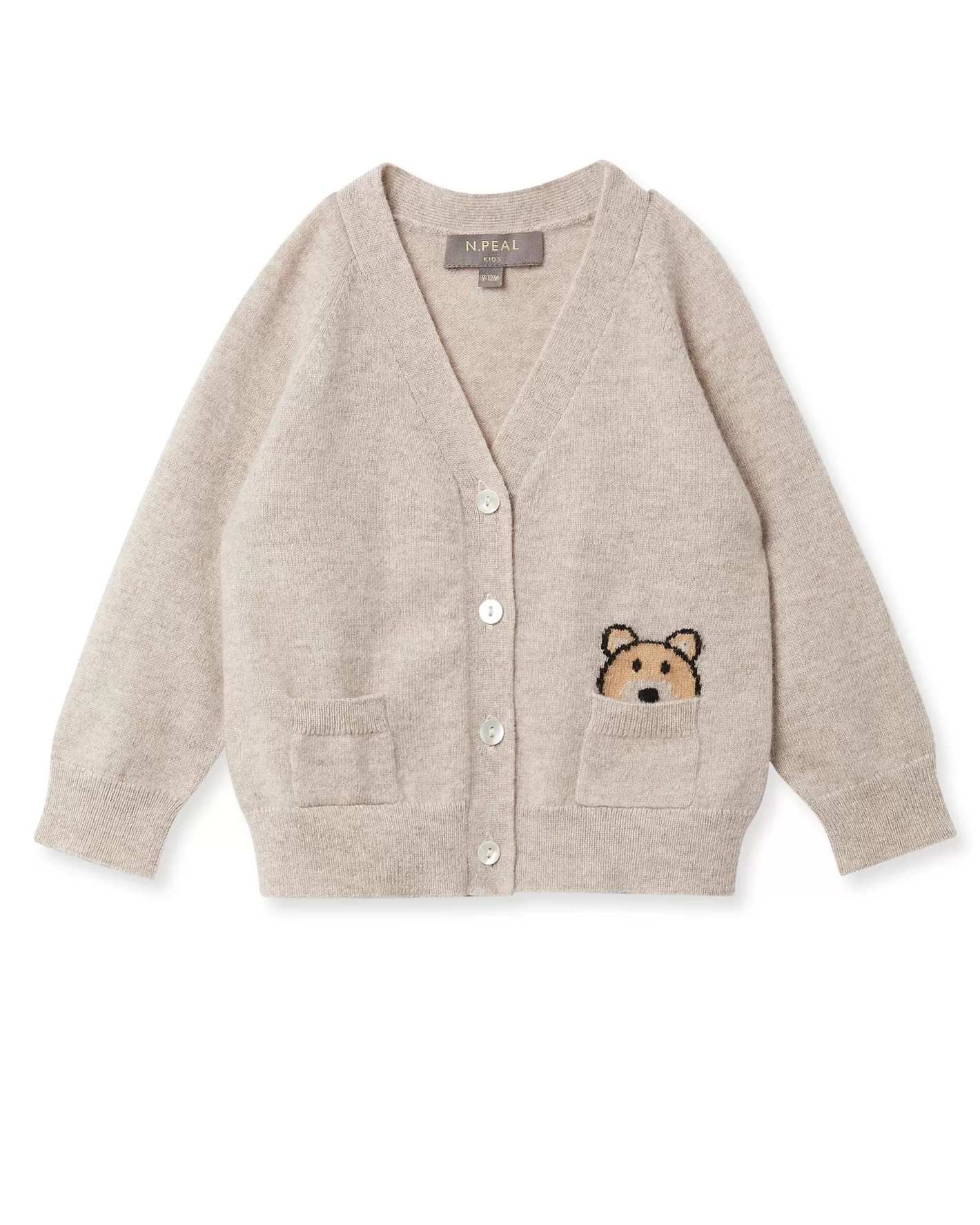 N.Peal Bear Pocket Cashmere Cardigan*BOY Boys | Baby