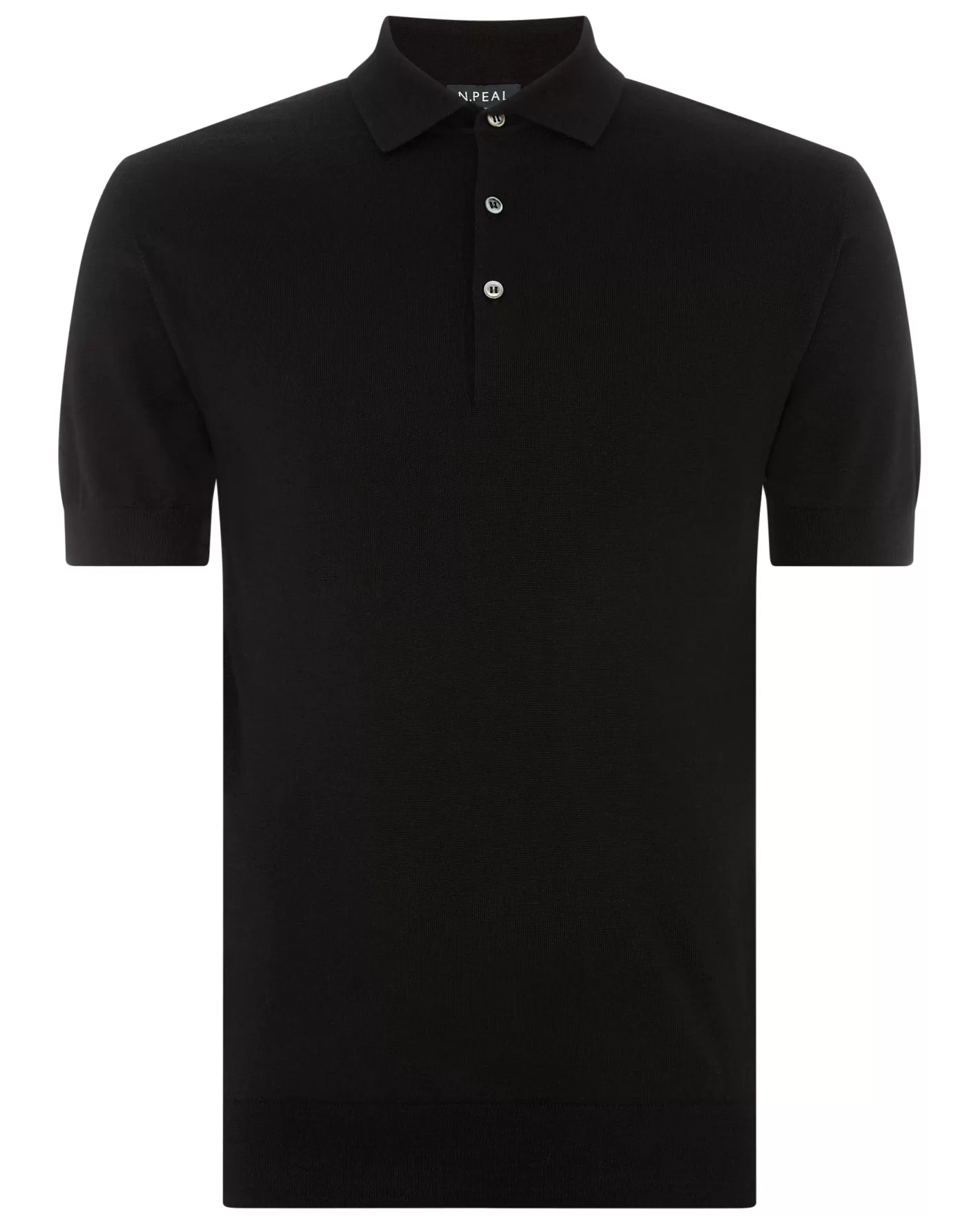 N.Peal 007 Fine Gauge Cashmere Polo T-shirt*Women James Bond Shirts | Black