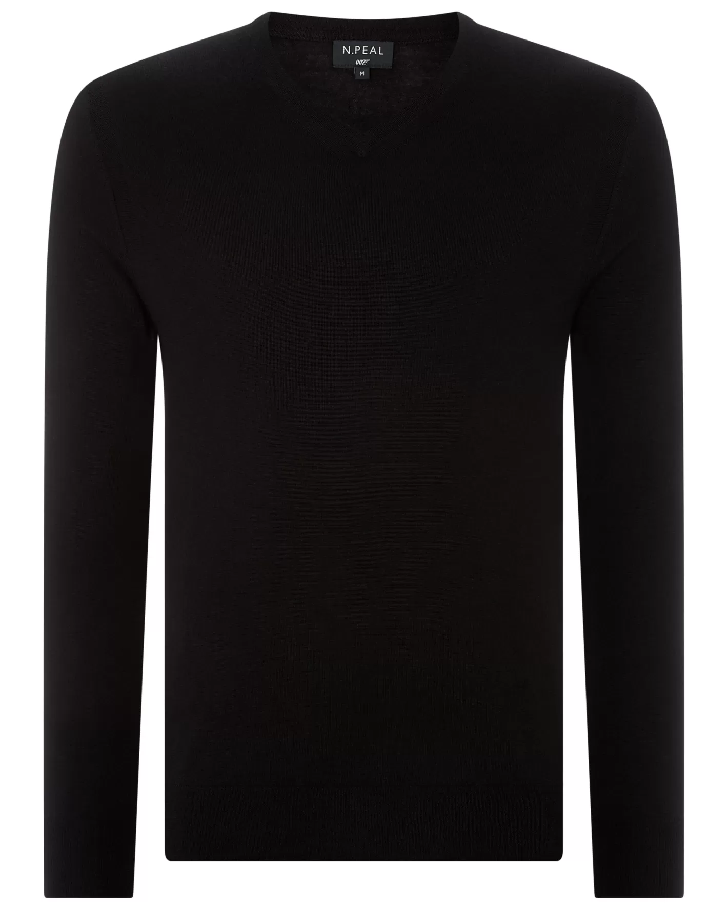 N.Peal 007 Fine Gauge Cashmere V Neck Sweater*Women James Bond Jumpers & Sweaters | Black