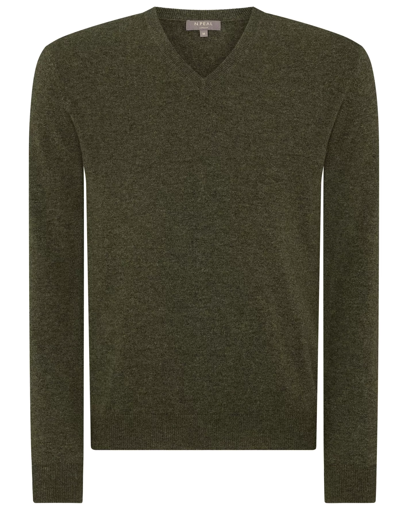 N.Peal Men's Burlington V Neck Cashmere Sweater* Classic Cashmere | Green