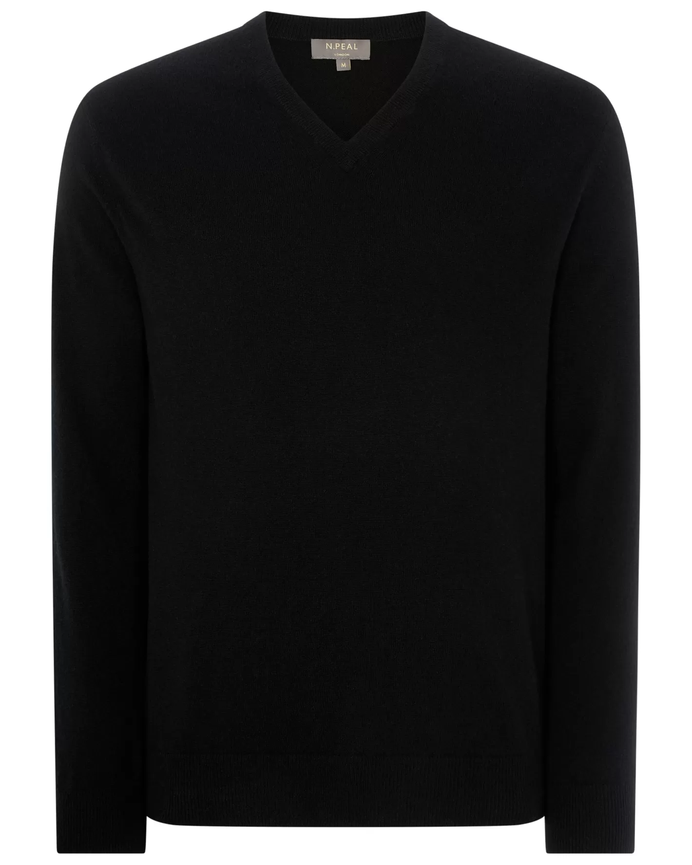 N.Peal Men's Burlington V Neck Cashmere Sweater*Women Black | Black