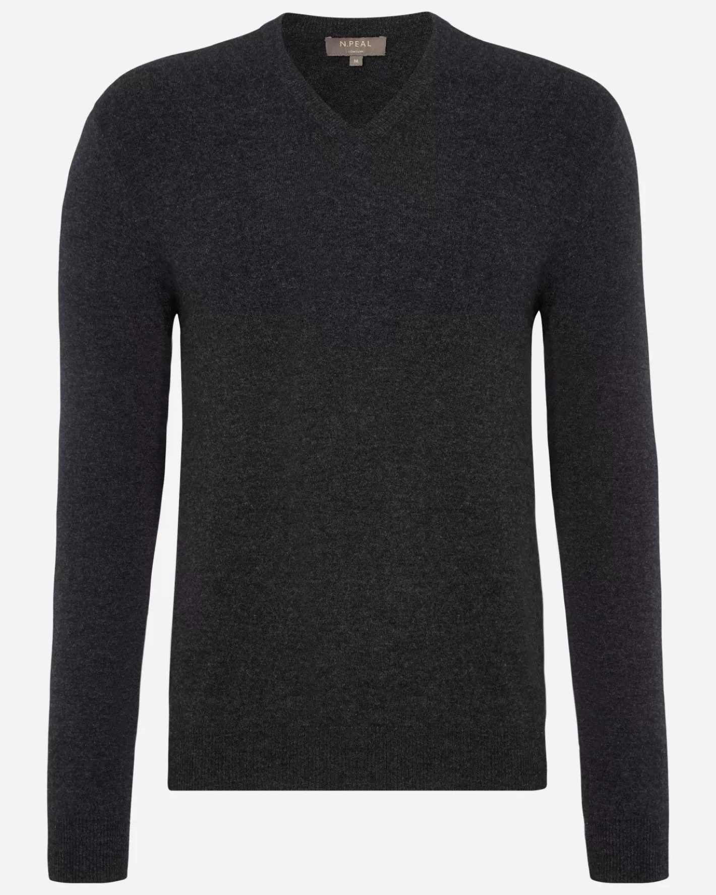 N.Peal Men's Burlington V Neck Cashmere Sweater* Dark Grey | Classic Cashmere