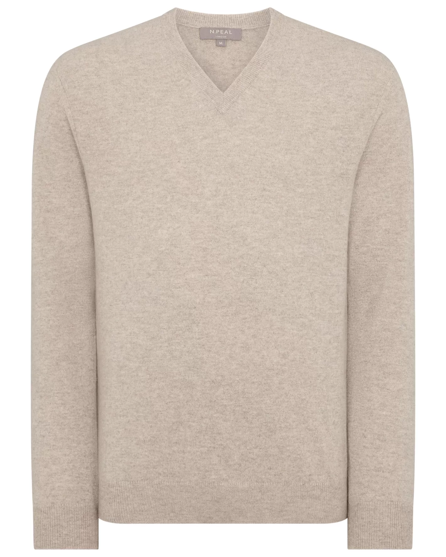 N.Peal Men's Burlington V Neck Cashmere Sweater*Women Natural | Natural