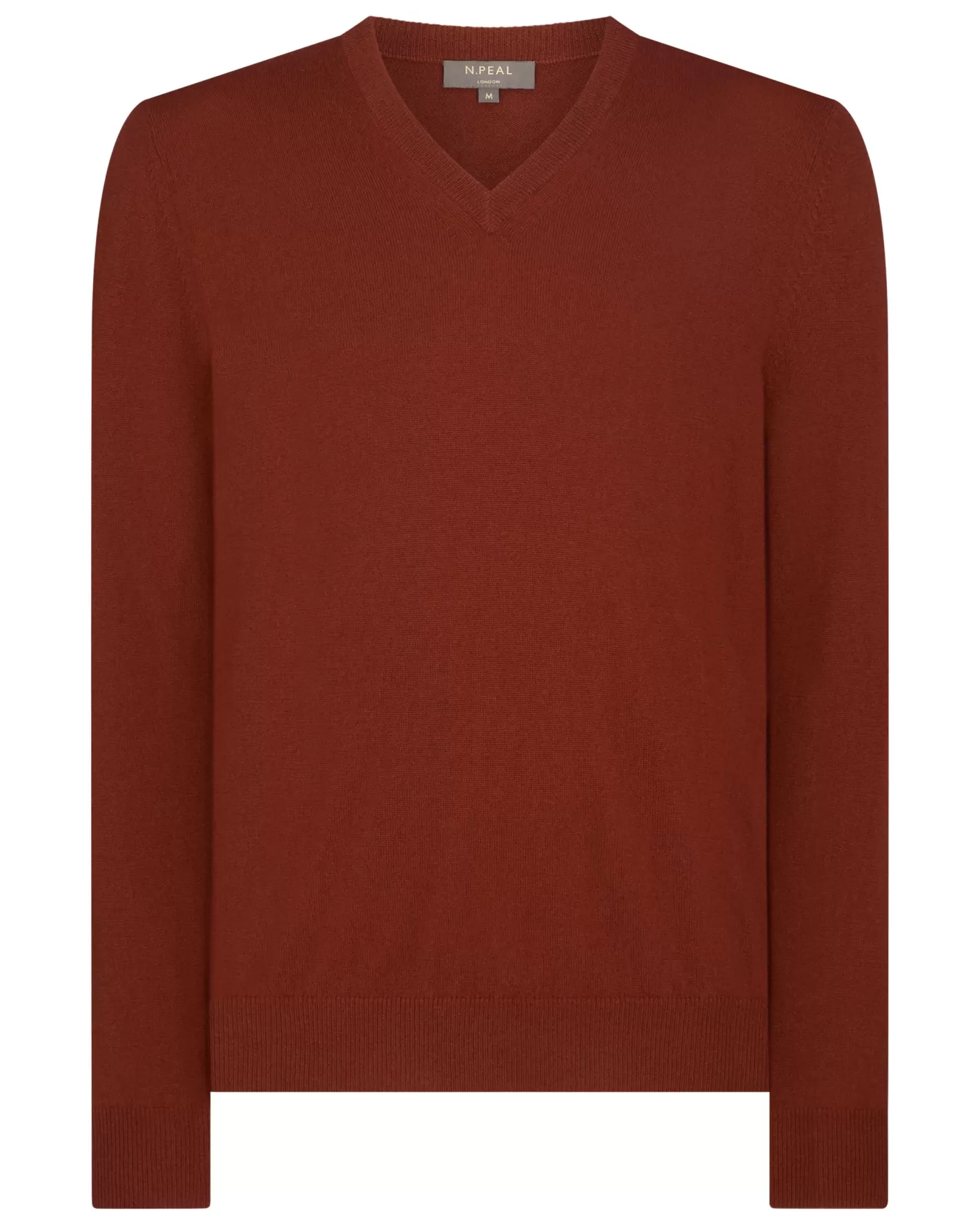 N.Peal Men's Burlington V Neck Cashmere Sweater*Women Orange | Orange