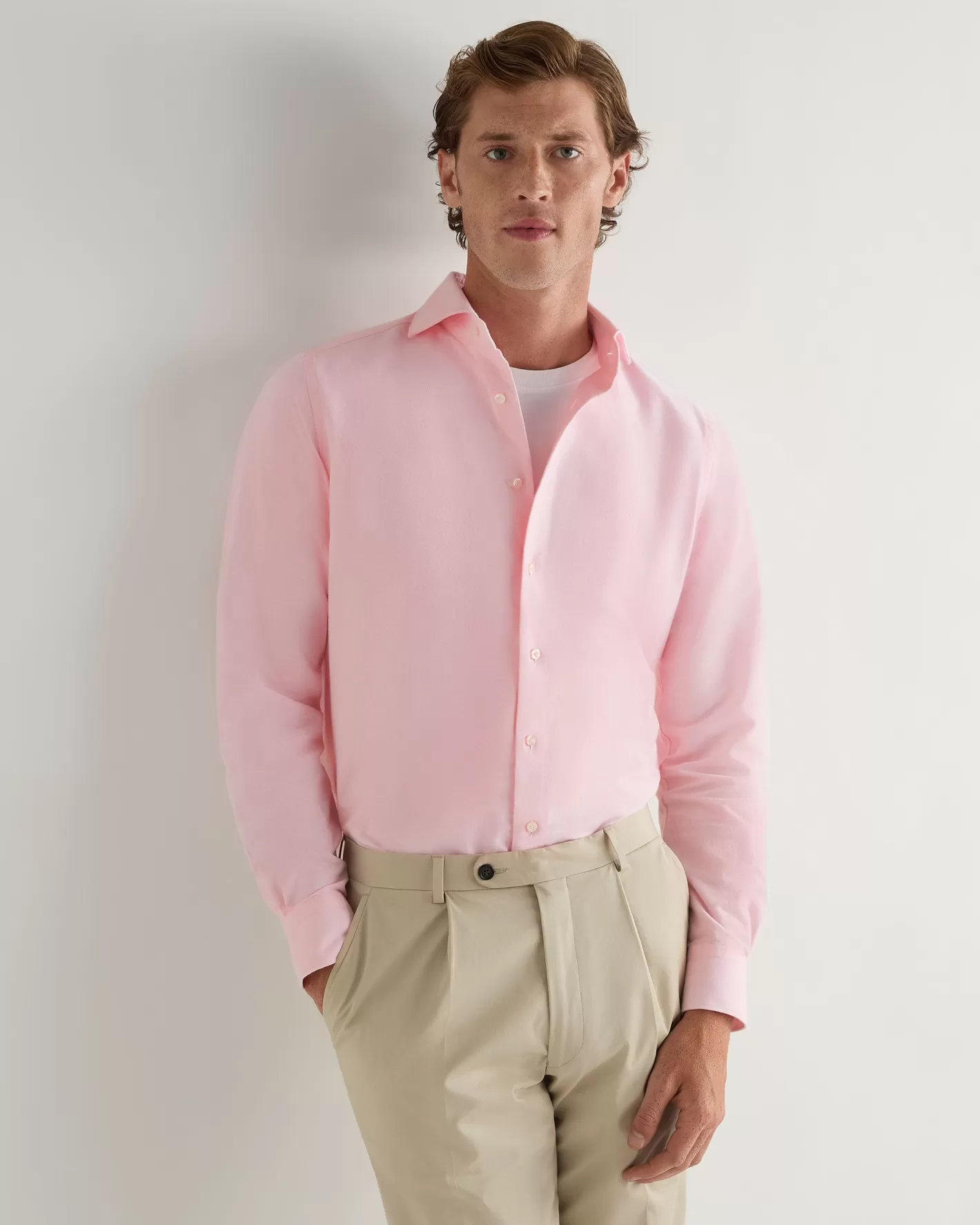 N.Peal Men's Cannes Soft Flannel Shirt*Women Woven Collection | Pink