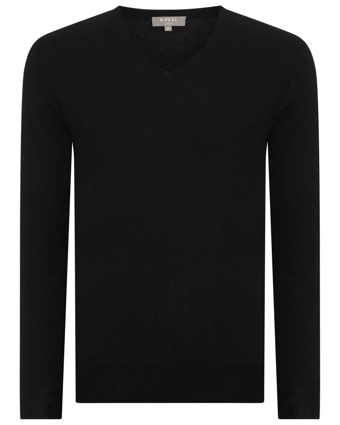 N.Peal Men's Conduit Fine Gauge Cashmere V Neck Sweater*Women Black | Black