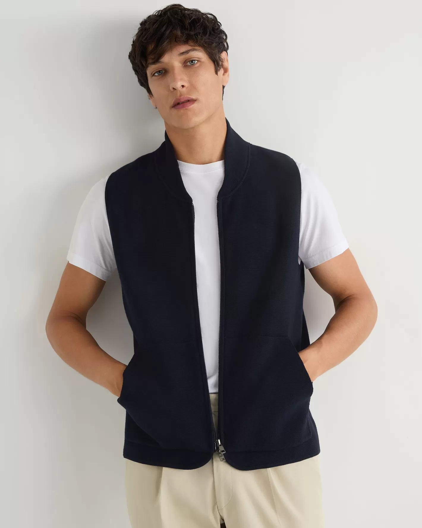 N.Peal Men's Cotton Blend Gilet*Women Navy | Navy