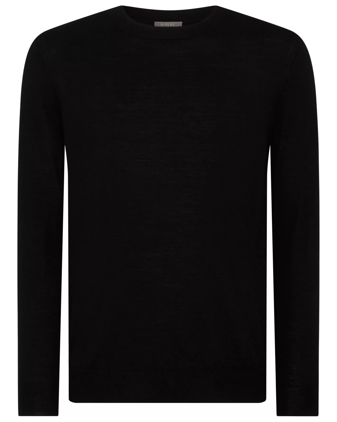 N.Peal Men's Covent Fine Gauge Cashmere Round Neck Sweater*Women Black | Black