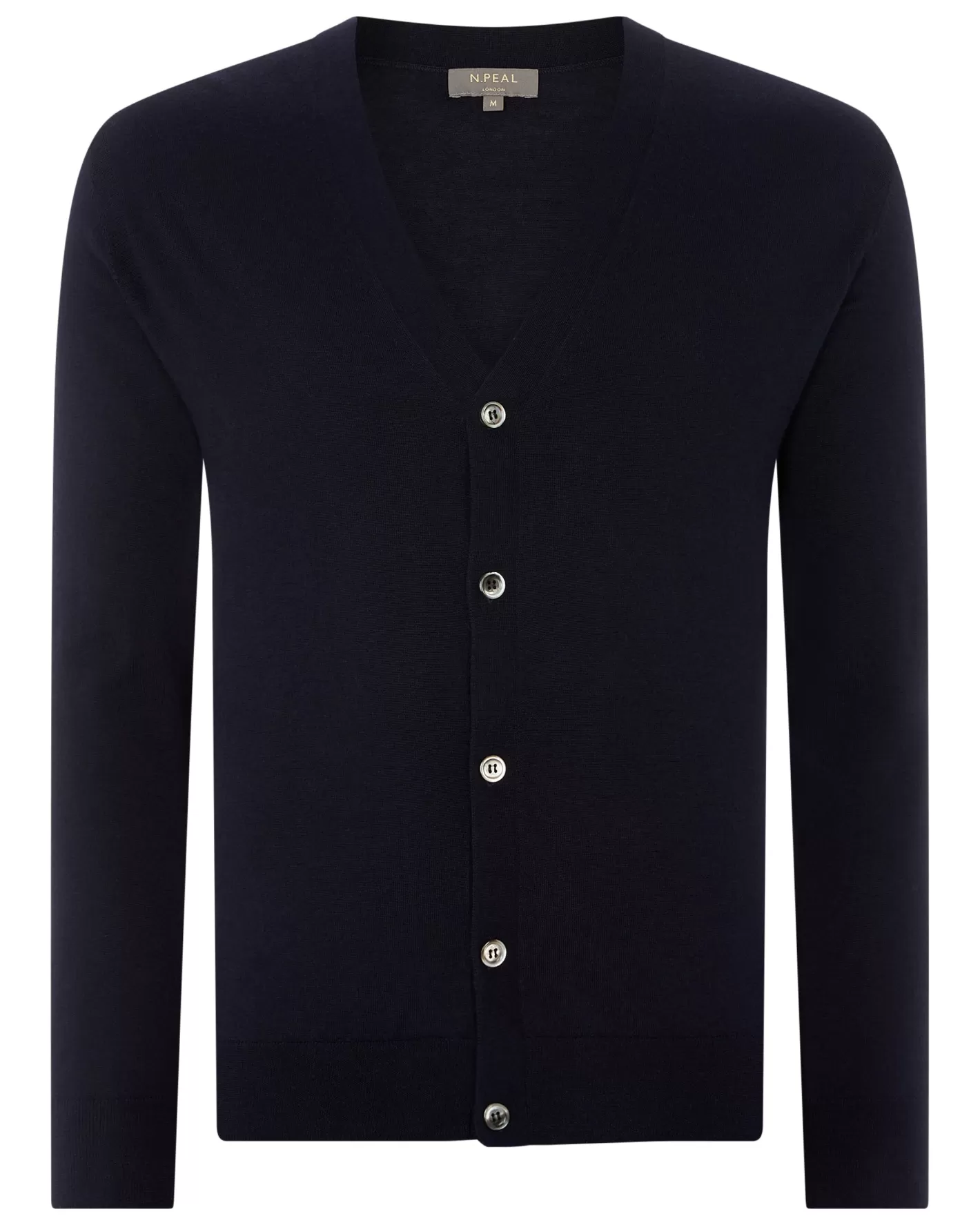 N.Peal Men's Curzon Fine Gauge Cashmere Cardigan*Women Navy | Navy