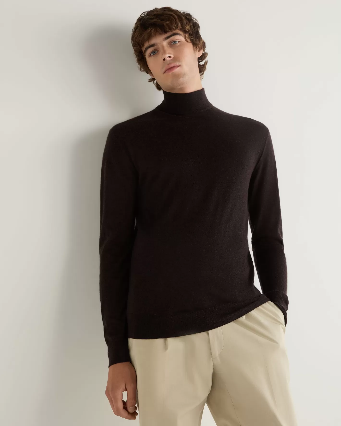 N.Peal Men's Fine Gauge Cashmere Turtle Neck Sweater*Women Brown | Brown