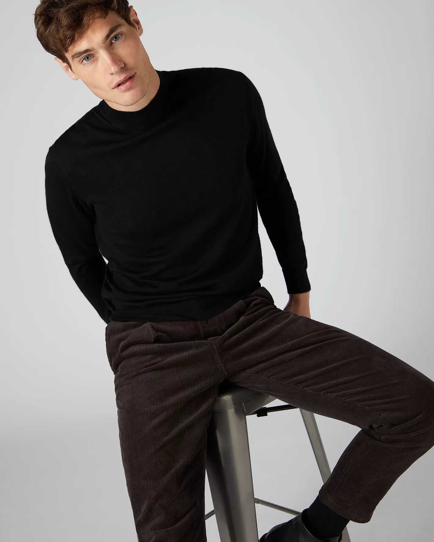 N.Peal Men's Fine Gauge Cashmere Turtle Neck Sweater*Women Black | Black