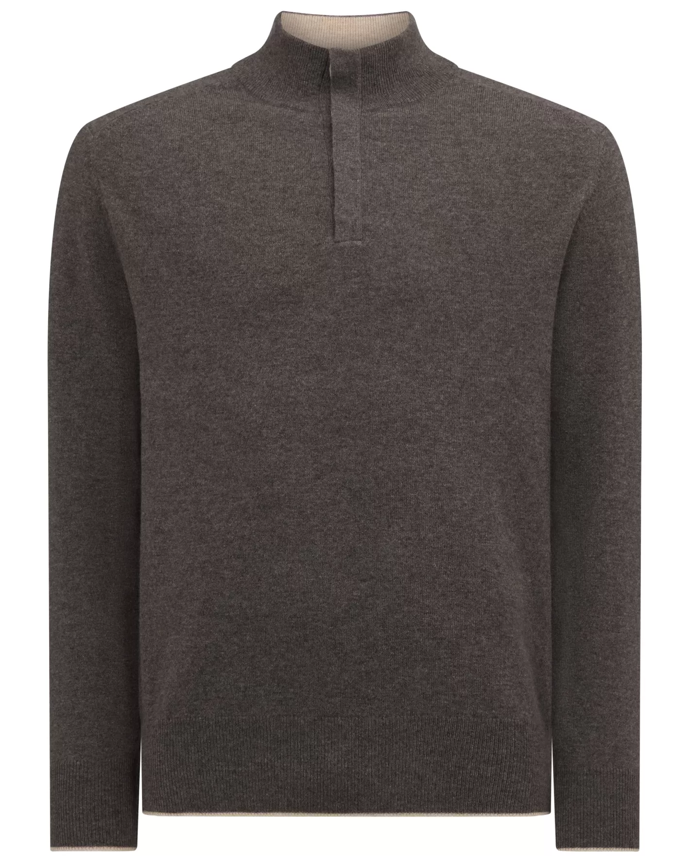 N.Peal Men's Half Button Cashmere Sweater*Women Natural | Natural