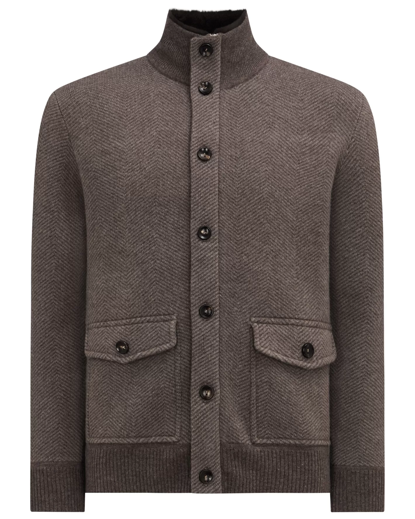 N.Peal Men's Herringbone Cashmere Jacket*Women Natural | Natural