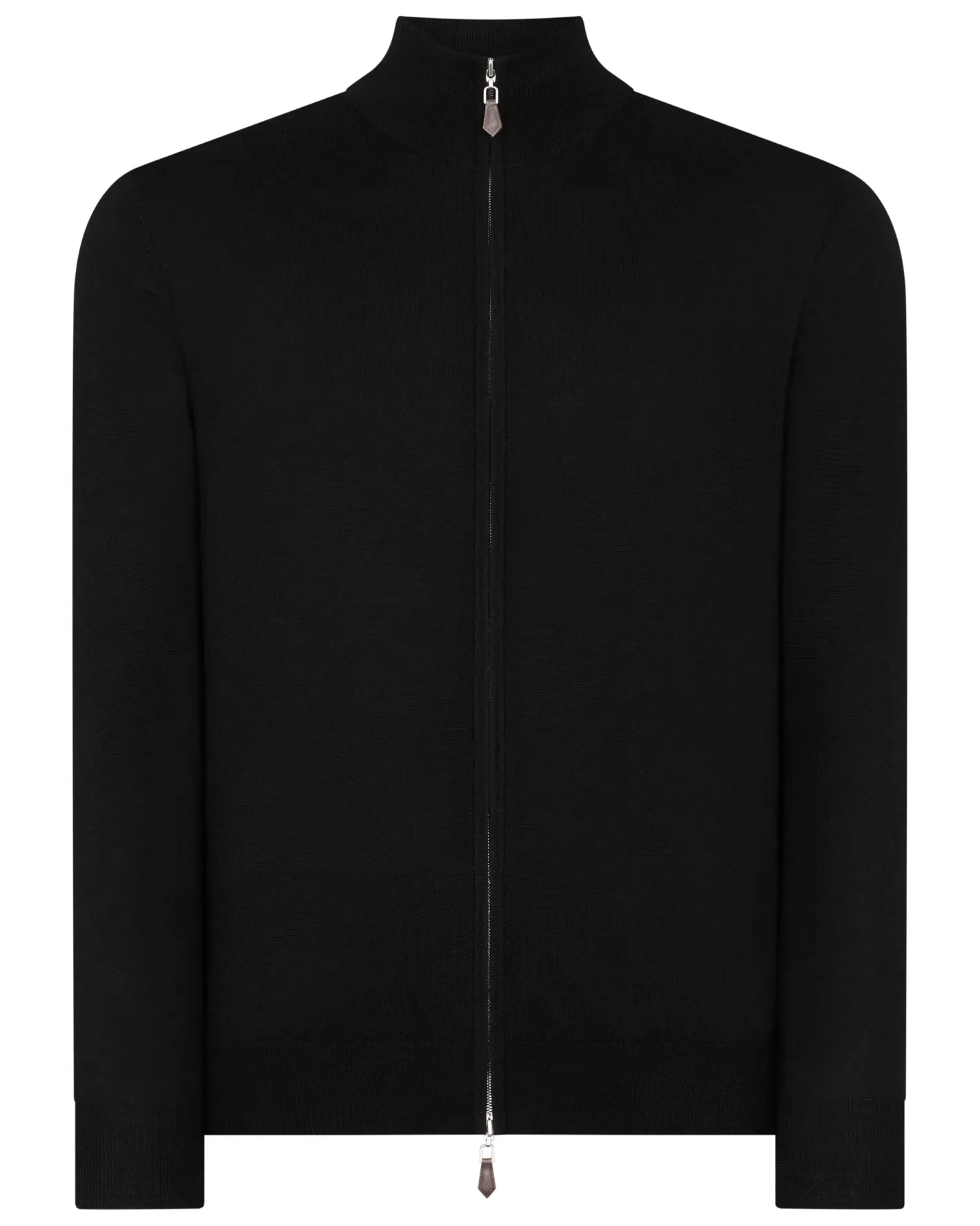 N.Peal Men's Hyde Fine Gauge Cashmere Full Zip Sweater*Women Black | Black