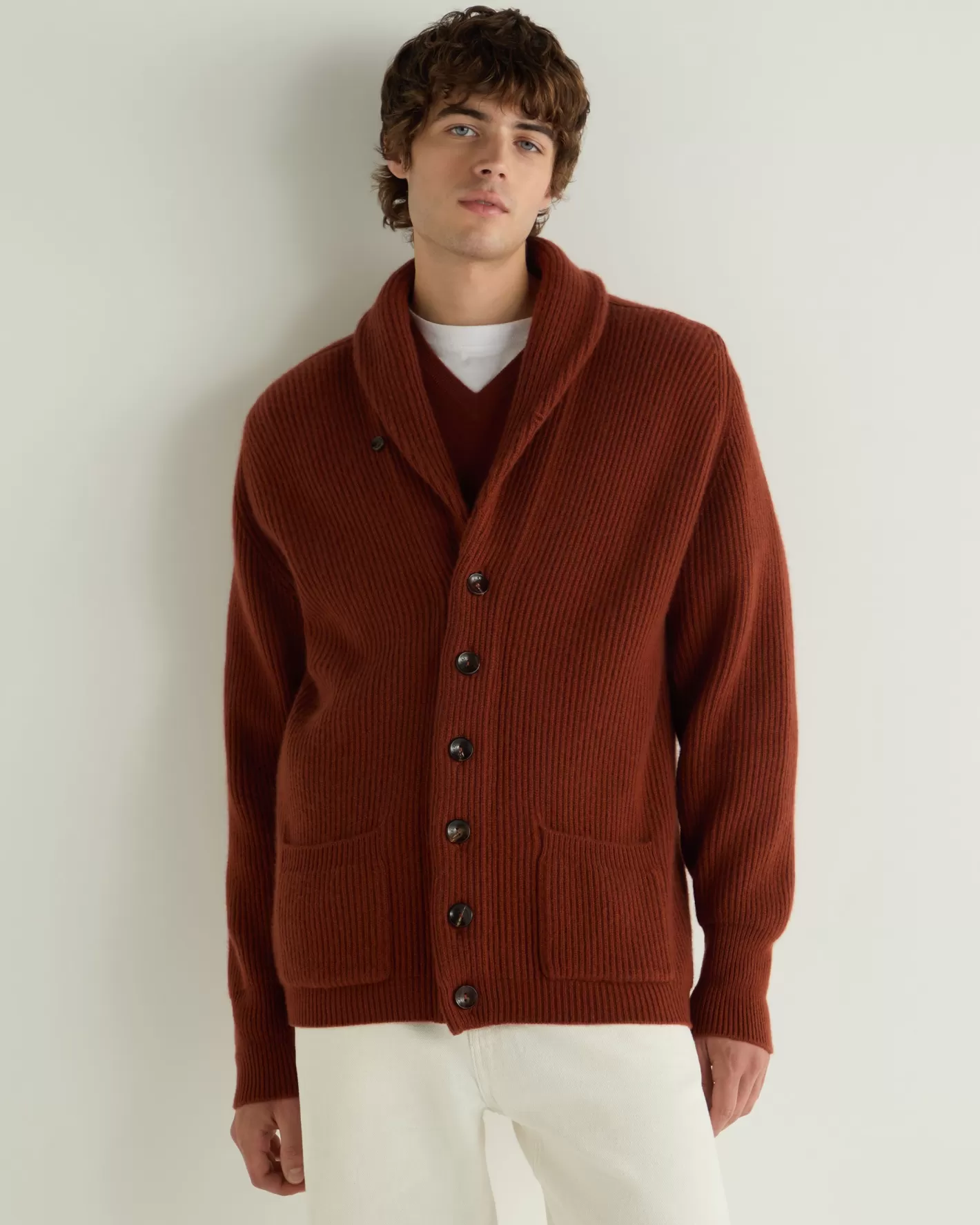 N.Peal Men's Kensington Cashmere Cardigan*Women Orange | Orange