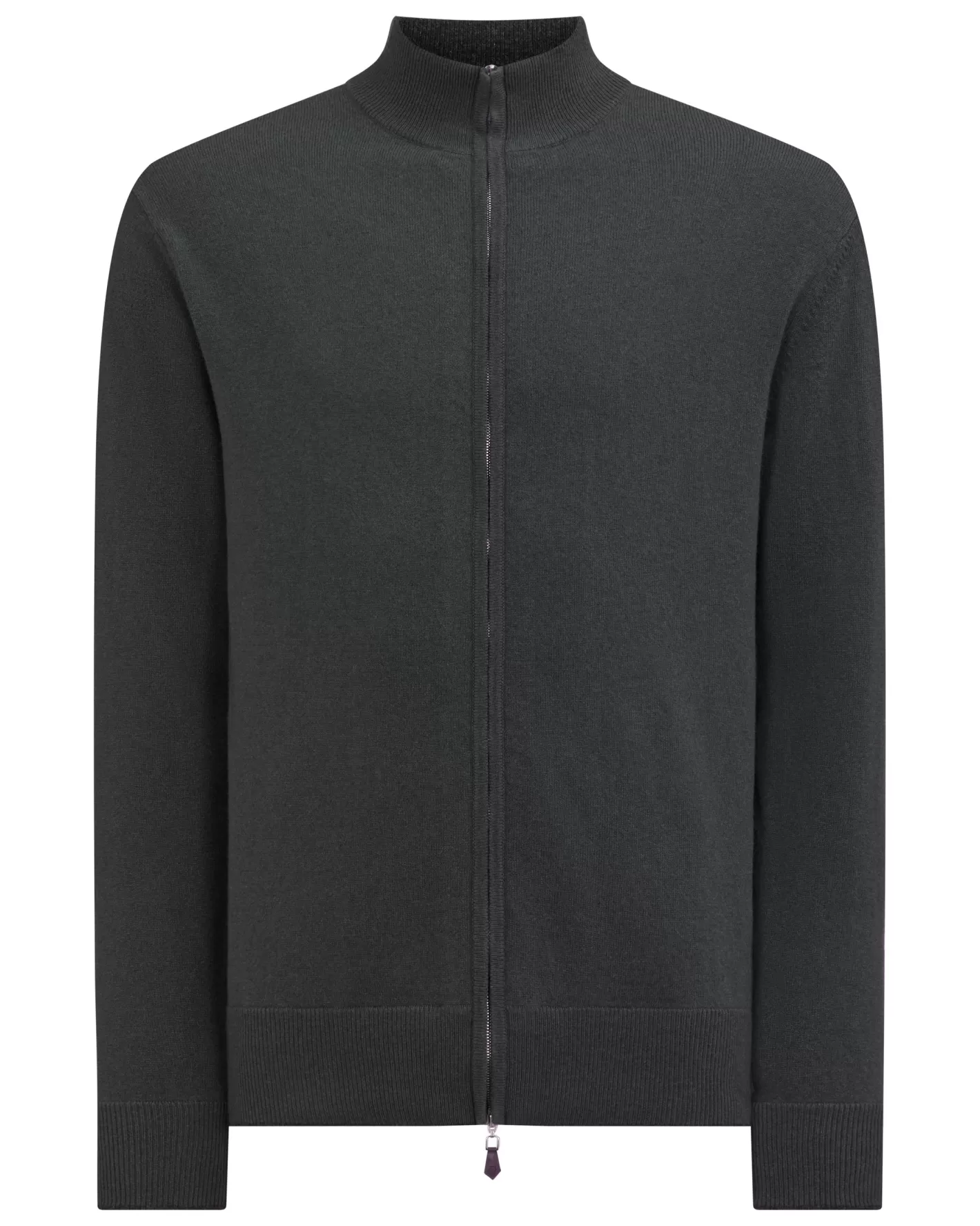 N.Peal Men's Knightsbridge Full Zip Cashmere Sweater* Dark Grey | West Village