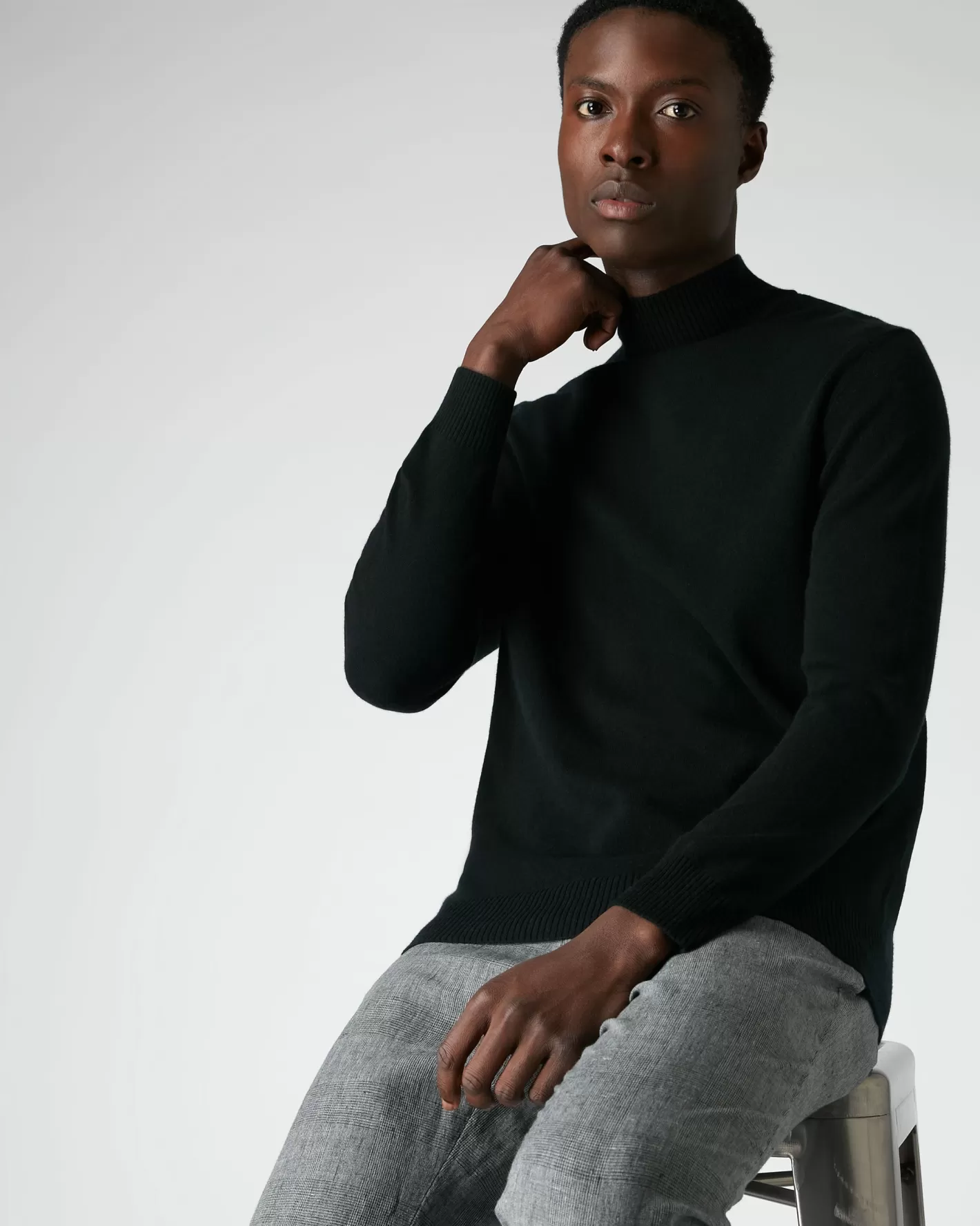 N.Peal Men's Mayfair Turtle Neck Cashmere Sweater*Women Black | Black