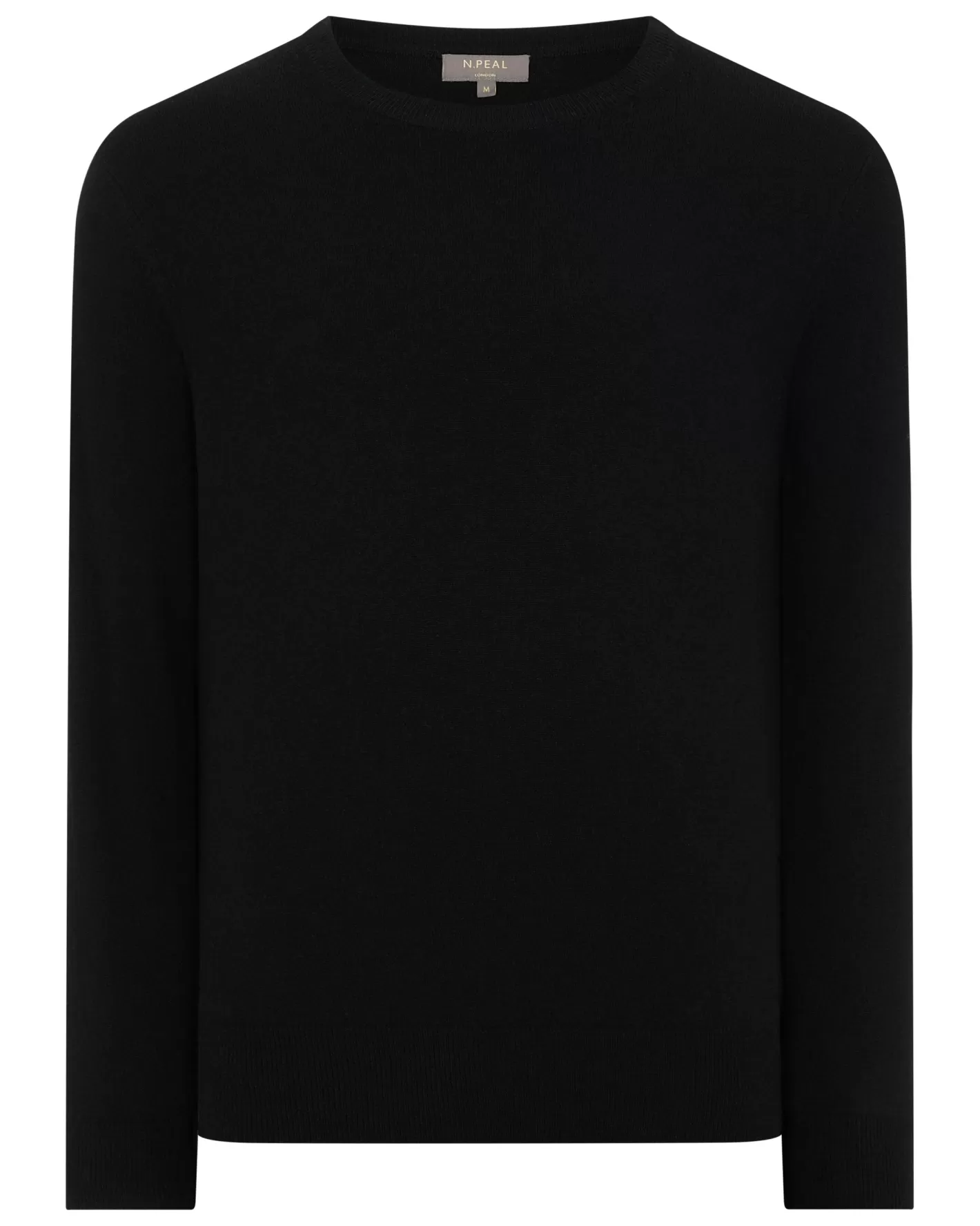 N.Peal Men's Oxford Round Neck Cashmere Sweater*Women Black | Black