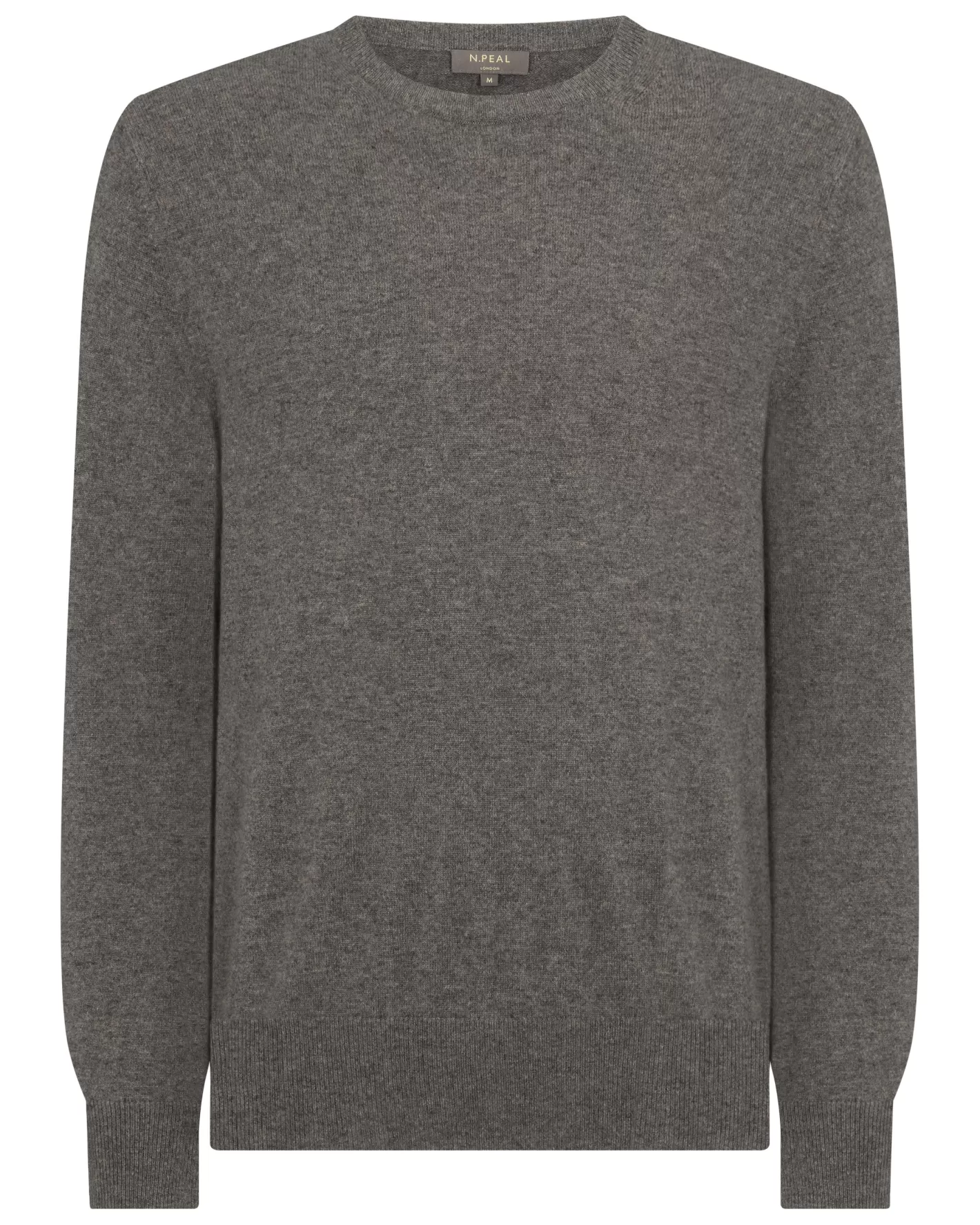 N.Peal Men's Oxford Round Neck Cashmere Sweater*Women Natural | Natural