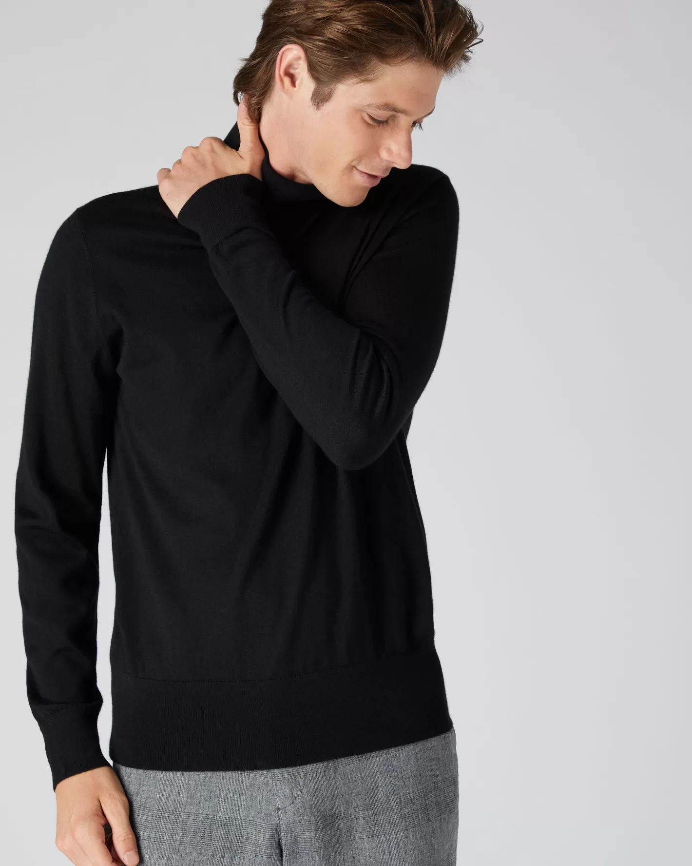 N.Peal Men's Pimlico Fine Gauge Cashmere Turtle Neck Sweater*Women Black | Black