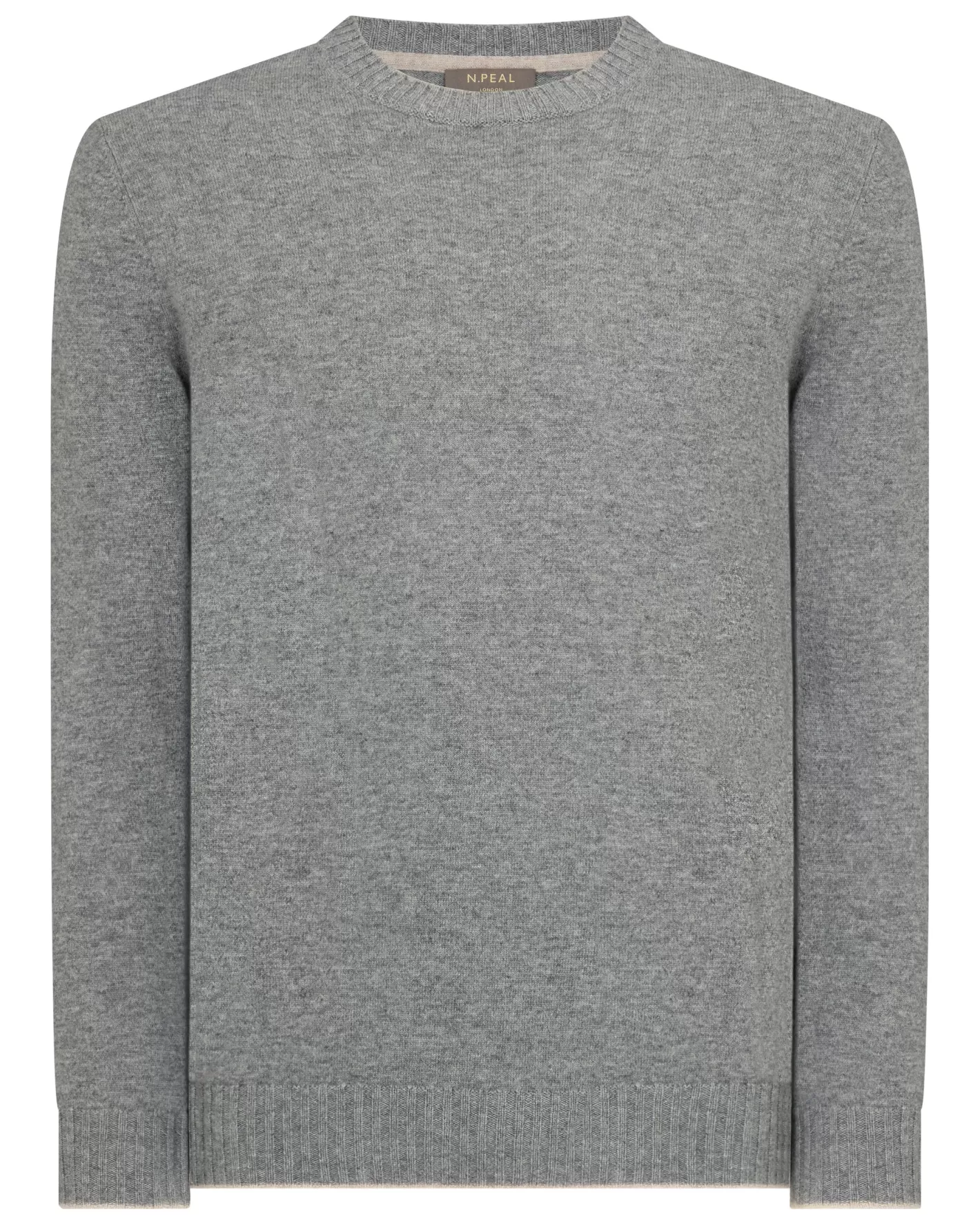 N.Peal Men's Shoreditch Round Neck Cashmere Sweater* Dark Grey | Classic Cashmere