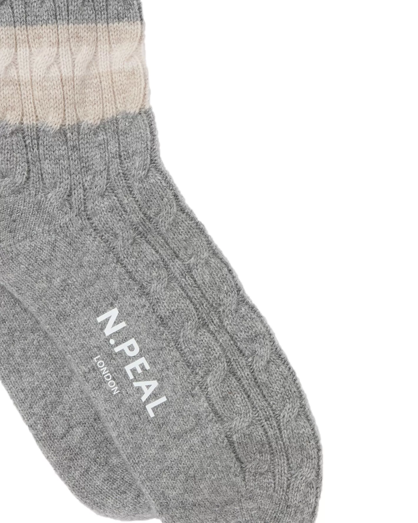 N.Peal Men's Stripe Cable Cashmere Socks* Homeware | Socks & Slippers