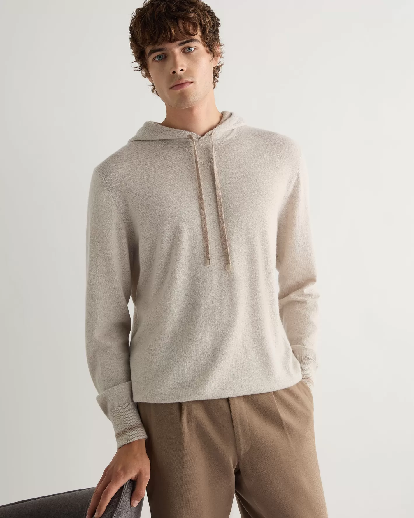 N.Peal Men's Sweatshirt Style Cashmere Hoodie*Women Natural | Natural