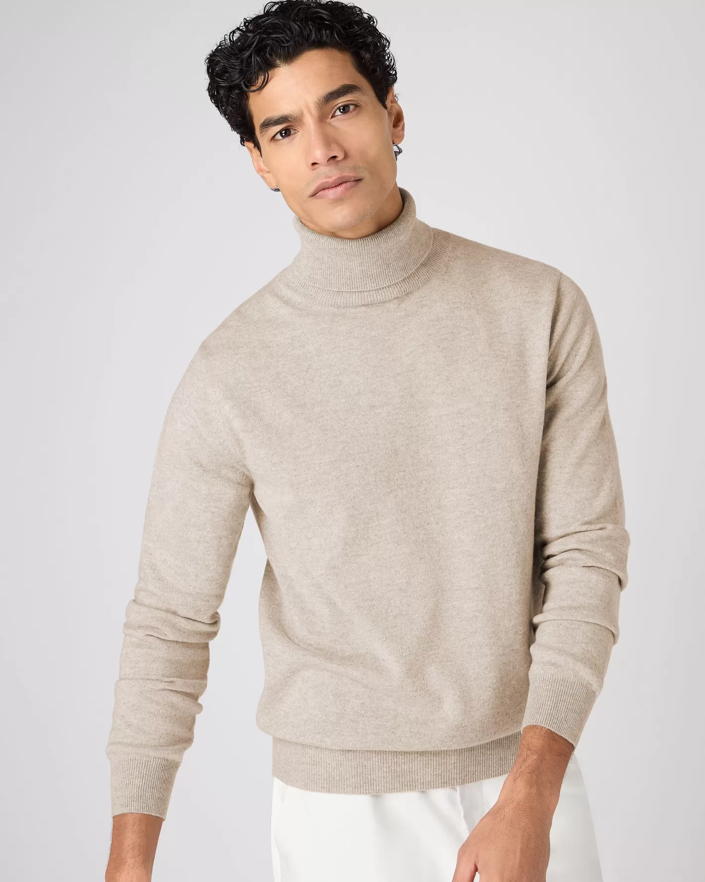 N.Peal Men's Trafalgar Turtle Neck Cashmere Sweater*Women Natural | Natural