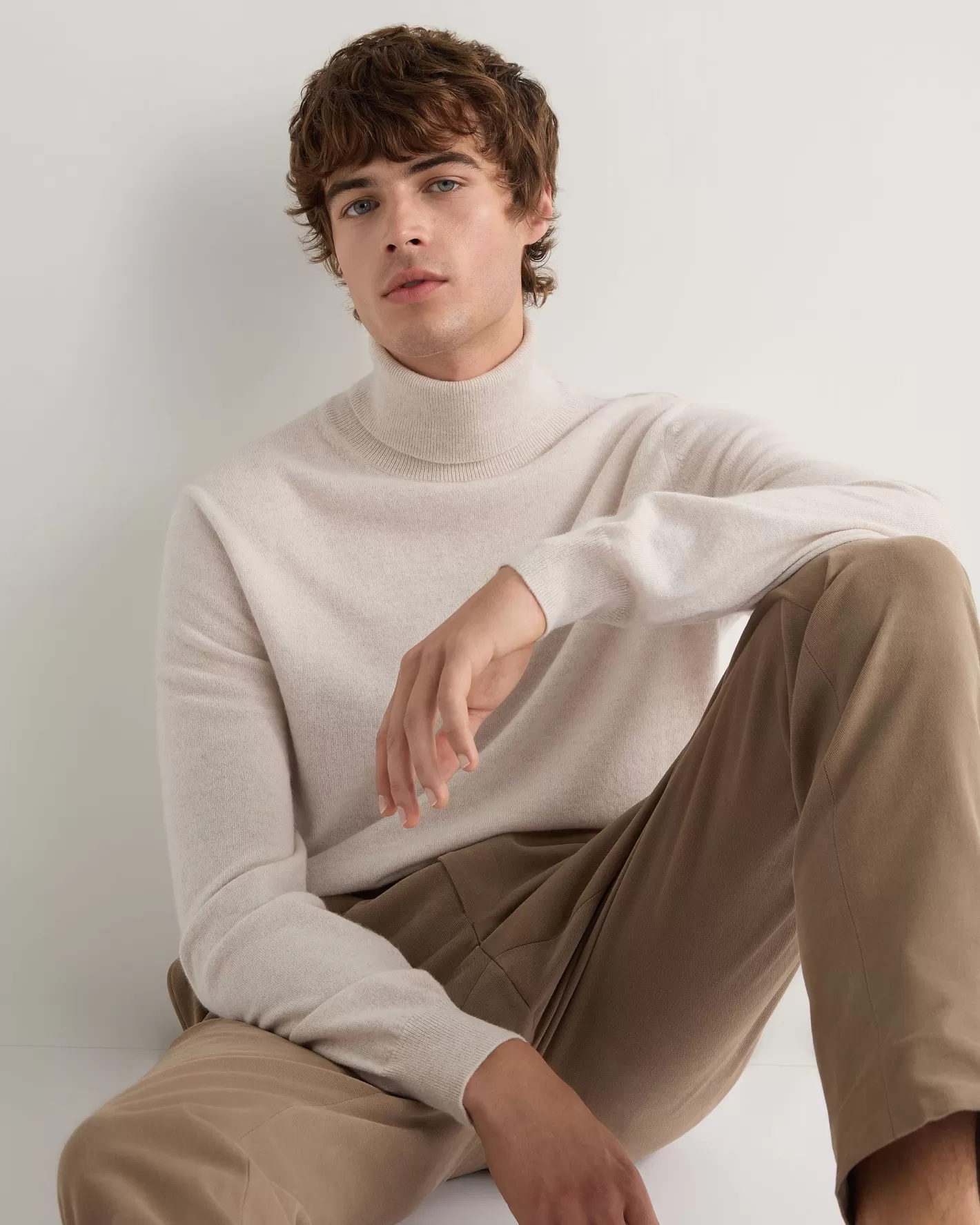 N.Peal Men's Trafalgar Turtle Neck Cashmere Sweater*Women White | White