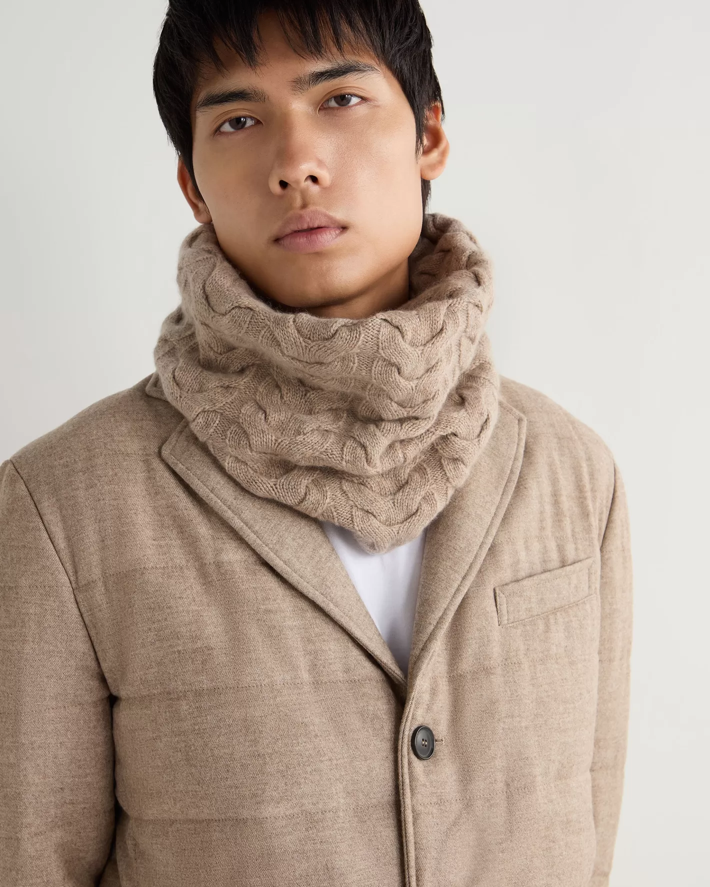 N.Peal Unisex Cable Cashmere Snood*Women Scarves | Cashmere Scarves