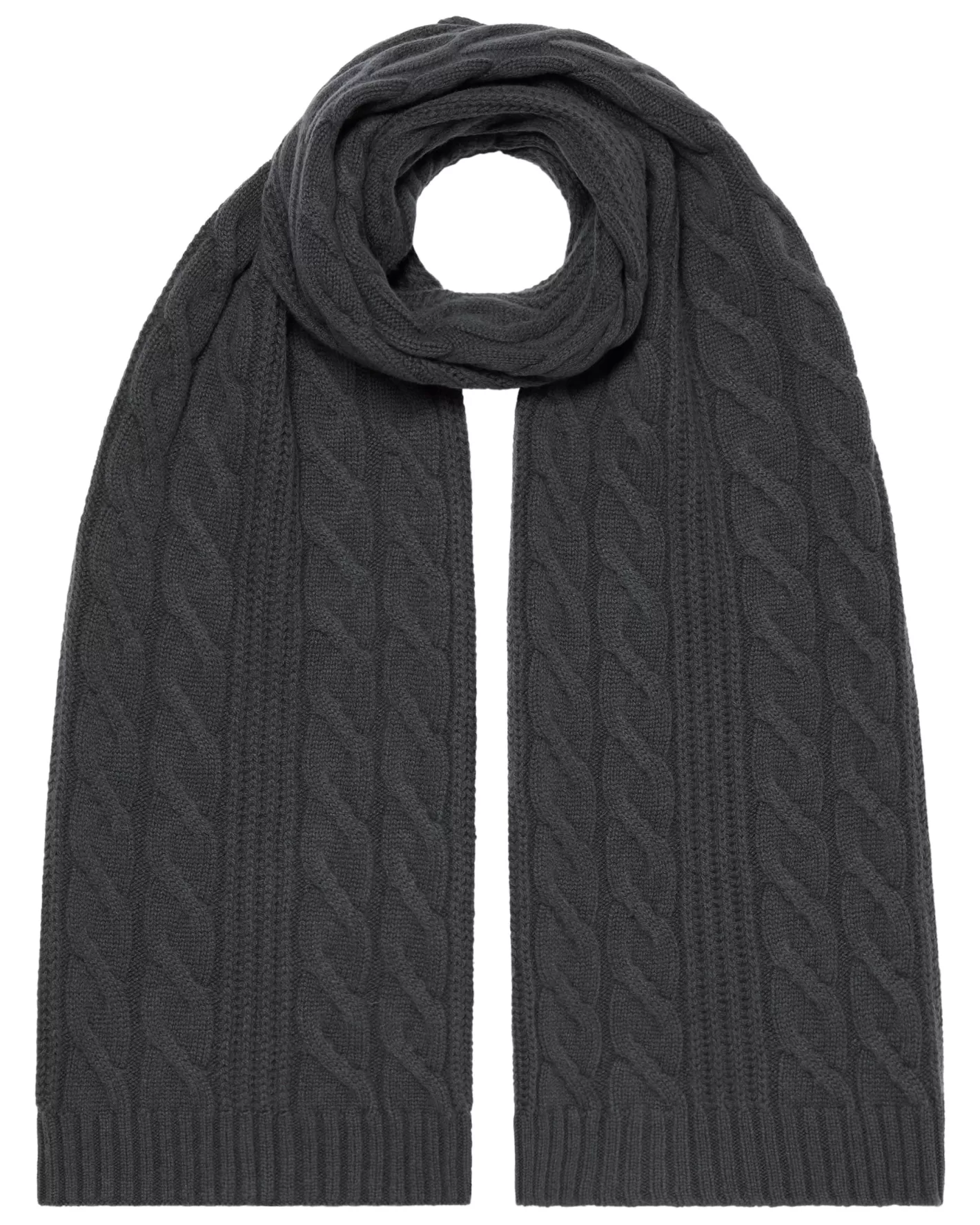 N.Peal Unisex Cable Rib Cashmere Scarf*Women Cashmere Scarves | Organic Cashmere