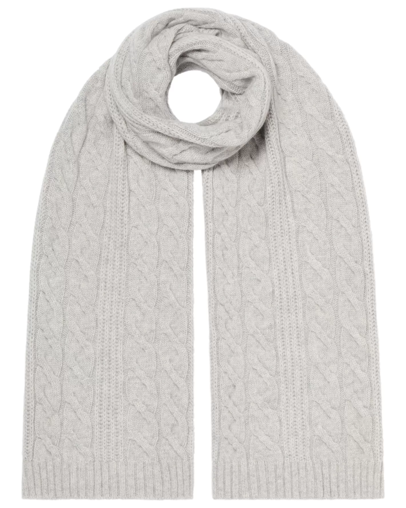 N.Peal Unisex Cable Rib Cashmere Scarf*Women Cashmere Scarves | Organic Cashmere