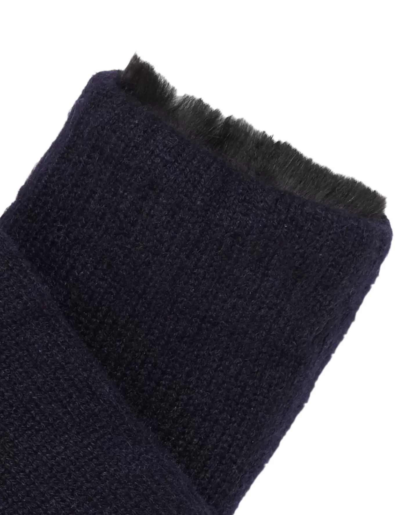 N.Peal Unisex Fur Lined Fingerless Cashmere Gloves*Women Fur Trim Accessories | Gloves