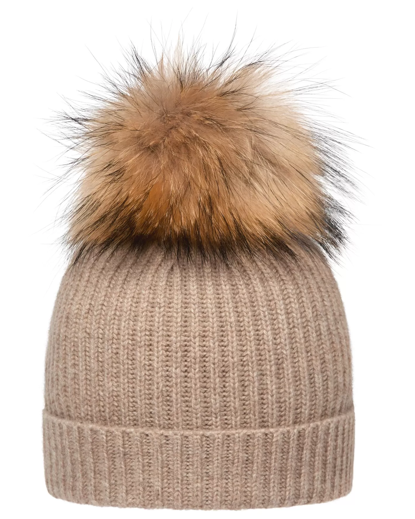 N.Peal Unisex Ribbed Cashmere Hat With Detachable Pom*Women Fur Trim Accessories | Hats