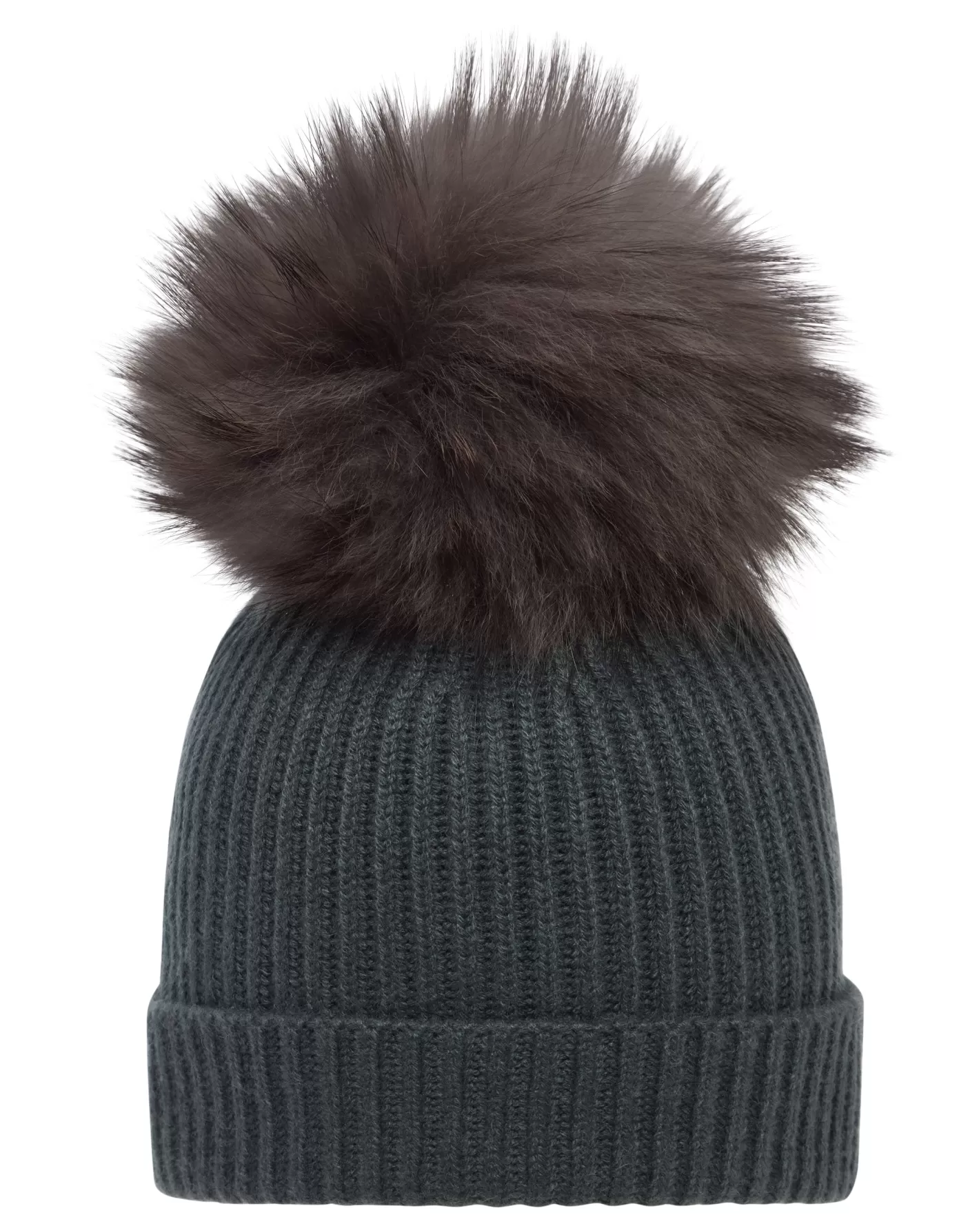 N.Peal Unisex Ribbed Cashmere Hat With Detachable Pom*Women Fur Trim Accessories | Hats