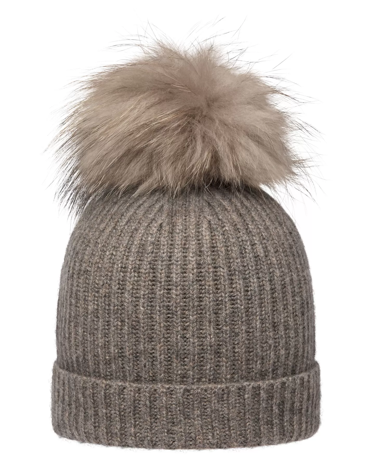 N.Peal Unisex Ribbed Cashmere Hat With Detachable Pom*Women Fur Trim Accessories | Hats