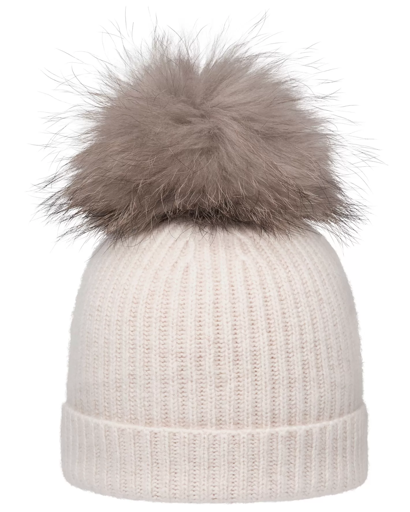 N.Peal Unisex Ribbed Cashmere Hat With Detachable Pom*Women Hats | Fur Trim Accessories