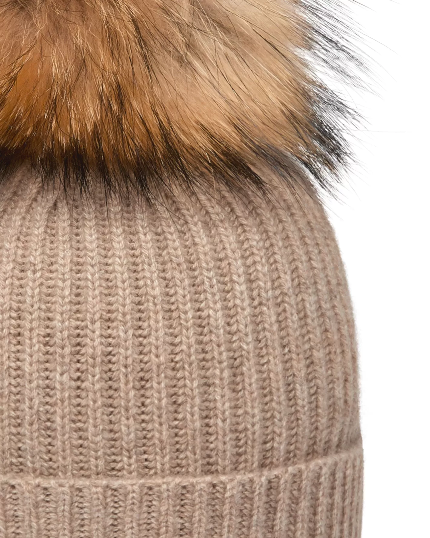 N.Peal Unisex Ribbed Cashmere Hat With Detachable Pom*Women Fur Trim Accessories | Hats