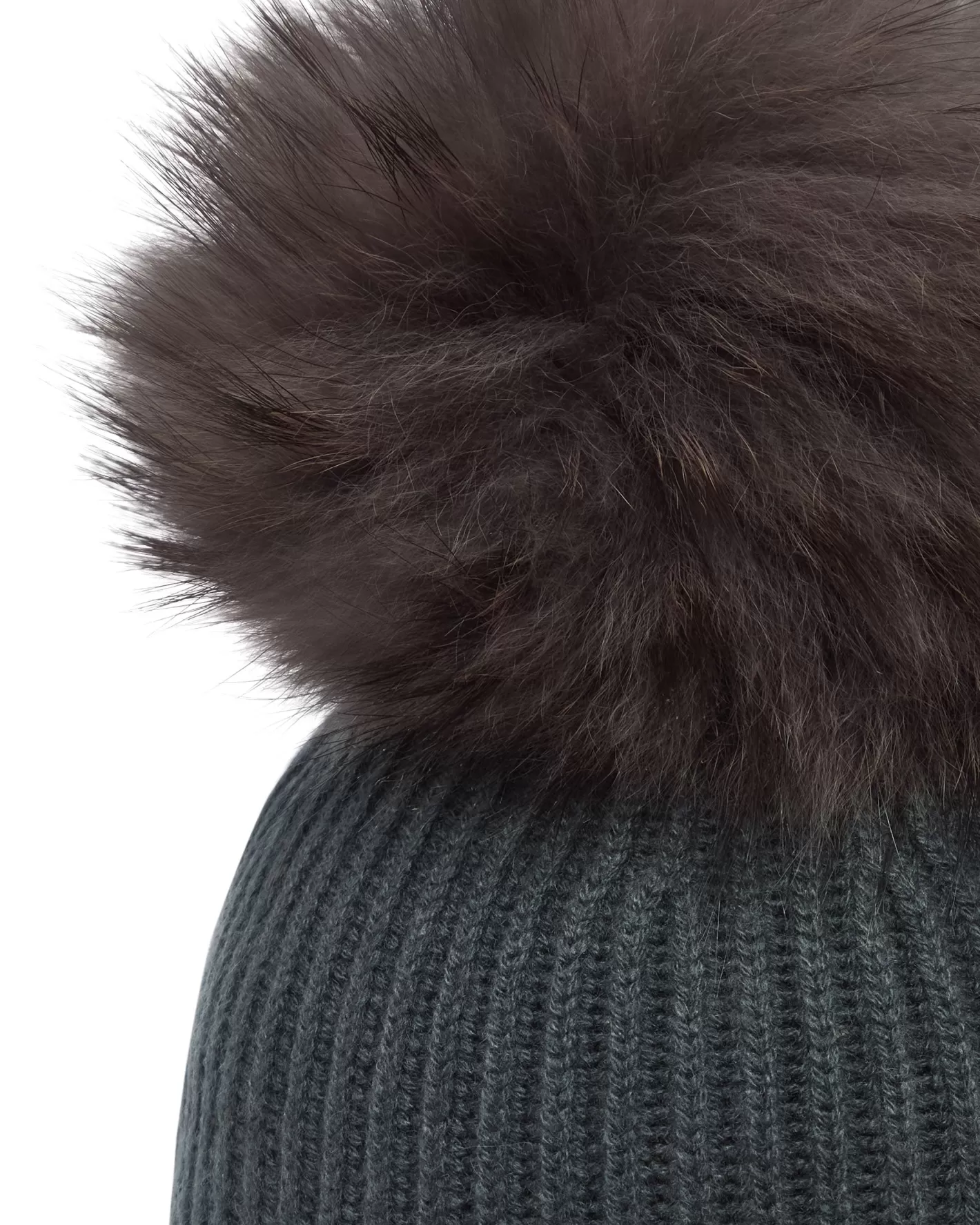 N.Peal Unisex Ribbed Cashmere Hat With Detachable Pom*Women Fur Trim Accessories | Hats