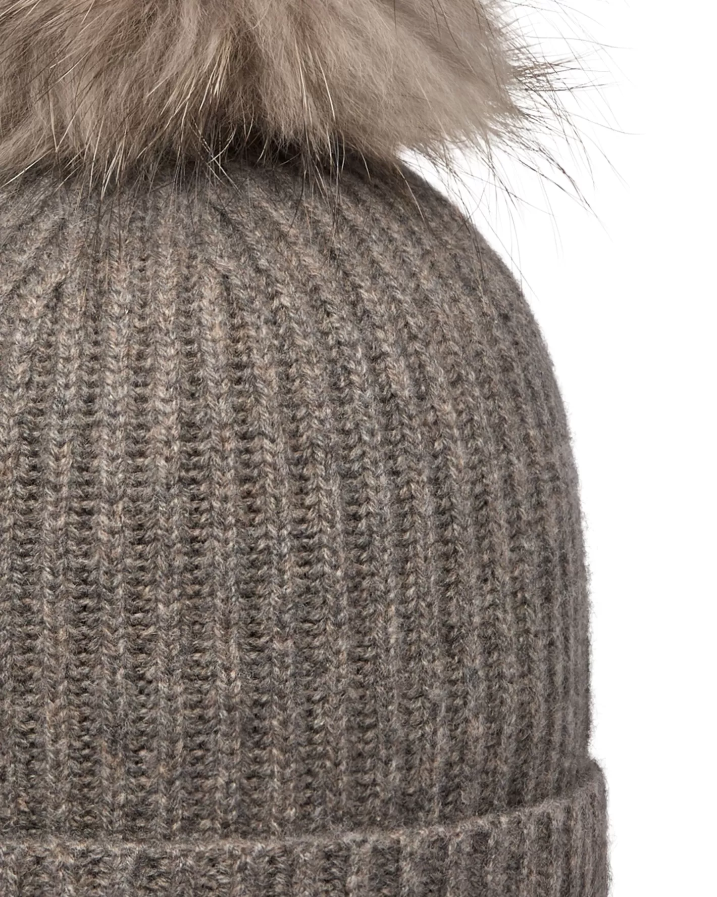 N.Peal Unisex Ribbed Cashmere Hat With Detachable Pom*Women Fur Trim Accessories | Hats