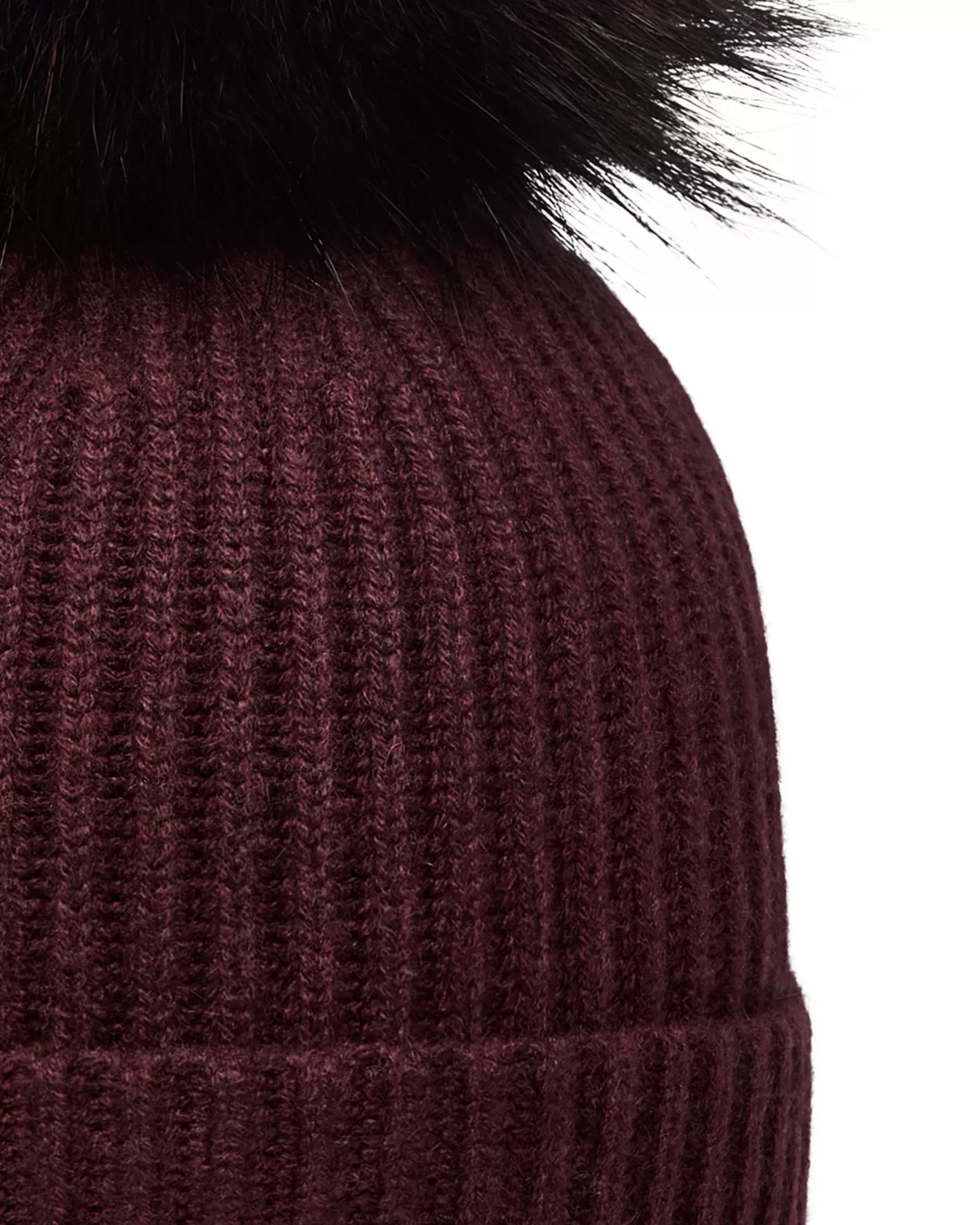 N.Peal Unisex Ribbed Cashmere Hat With Detachable Pom*Women Fur Trim Accessories | Hats