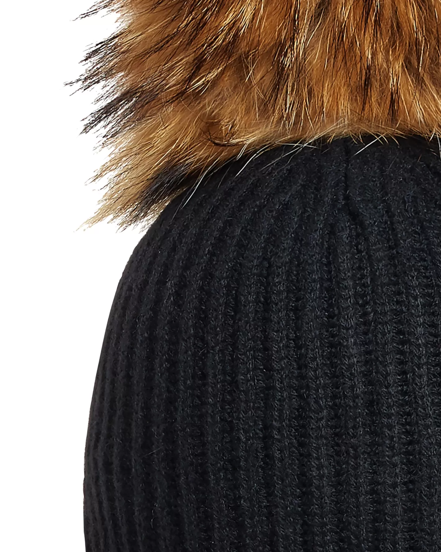 N.Peal Unisex Ribbed Cashmere Hat With Detachable Pom*Women Fur Trim Accessories | Hats