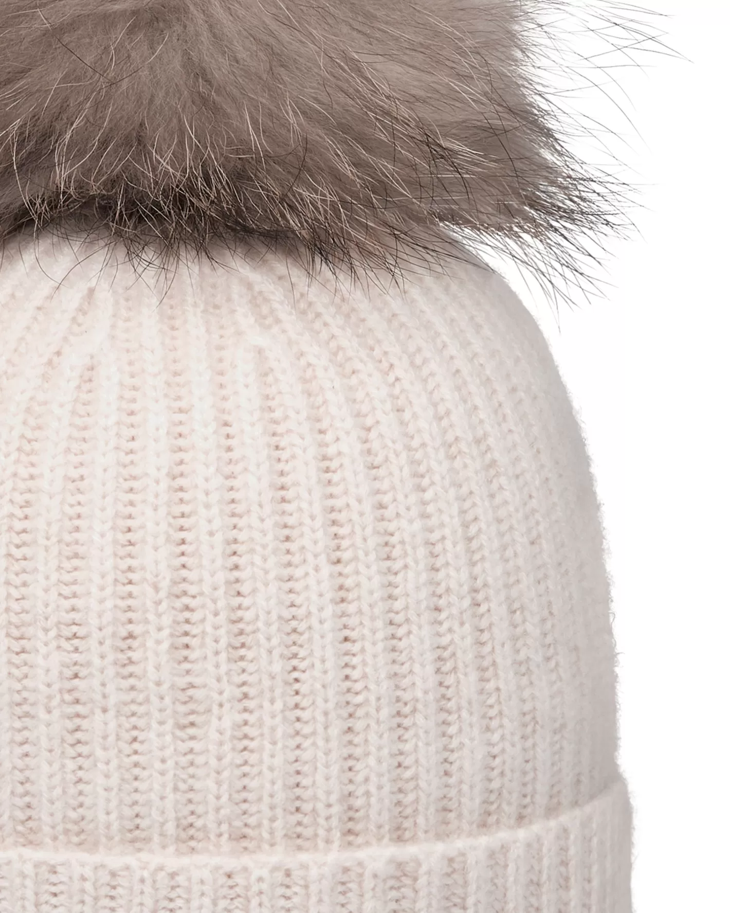 N.Peal Unisex Ribbed Cashmere Hat With Detachable Pom*Women Hats | Fur Trim Accessories