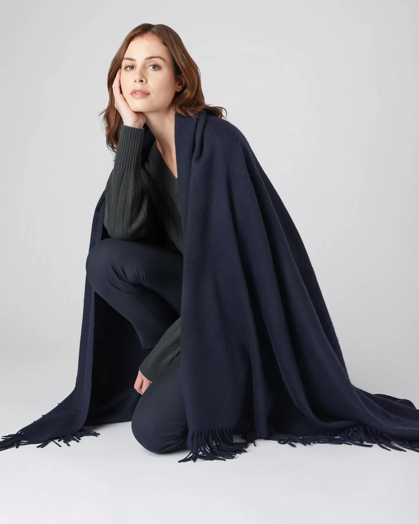 N.Peal Unisex Woven Cashmere Blanket*Women Homeware | Loungewear