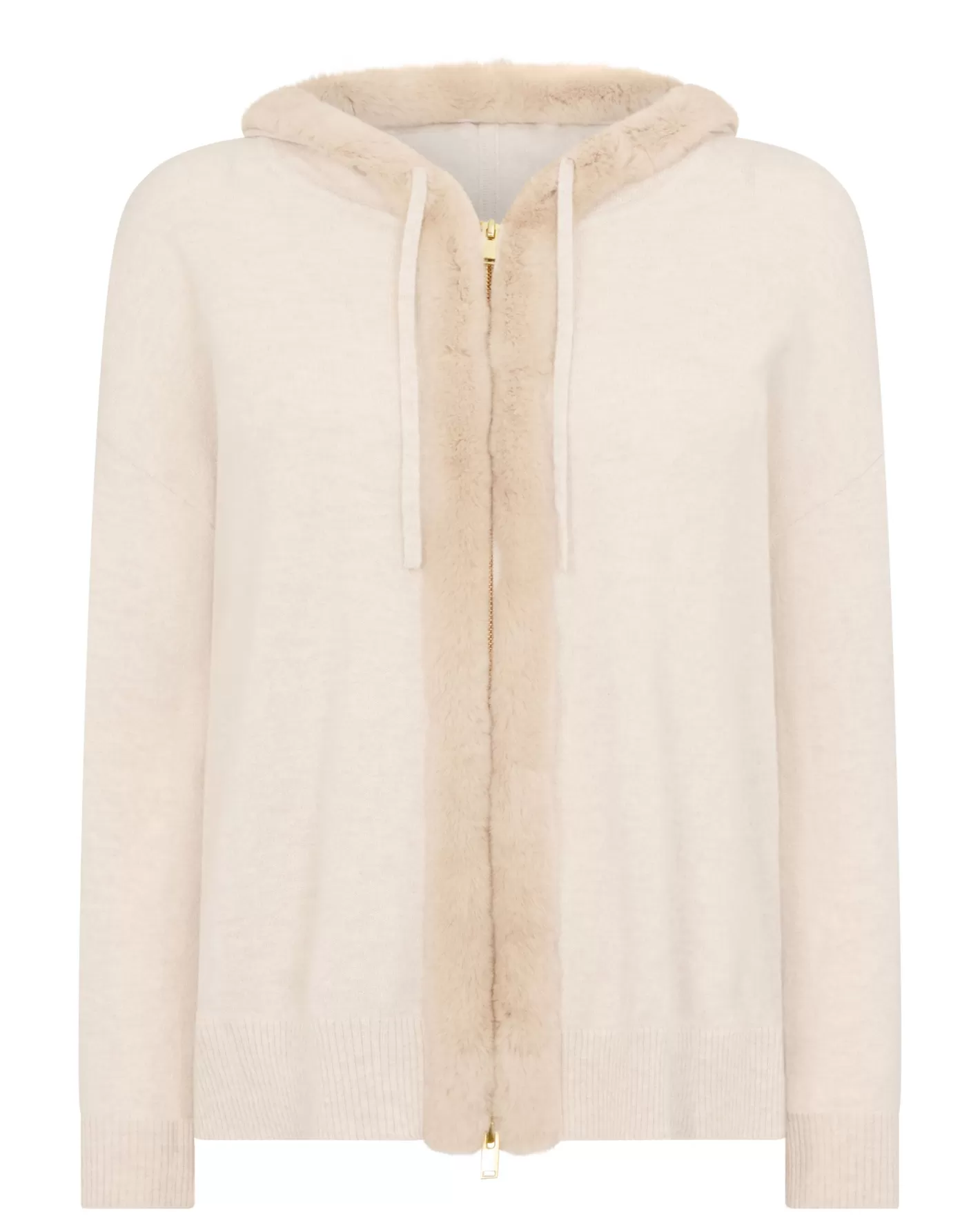 N.Peal Women's Alicia Fur Trim Cashmere Hoodie*Women White | Natural