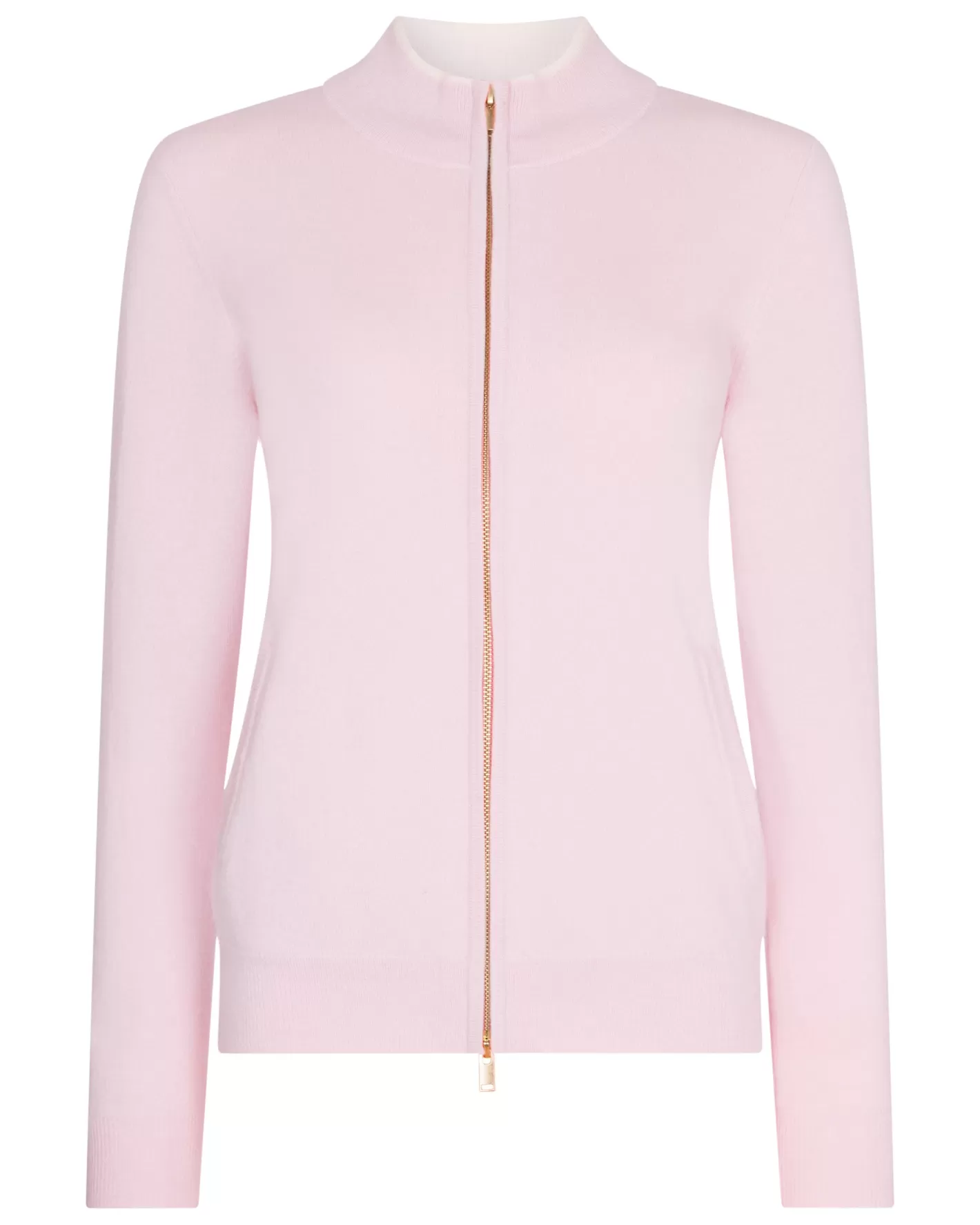 N.Peal Women's Alisa Full Zip Cashmere Cardigan*Women Organic Cashmere | Pink