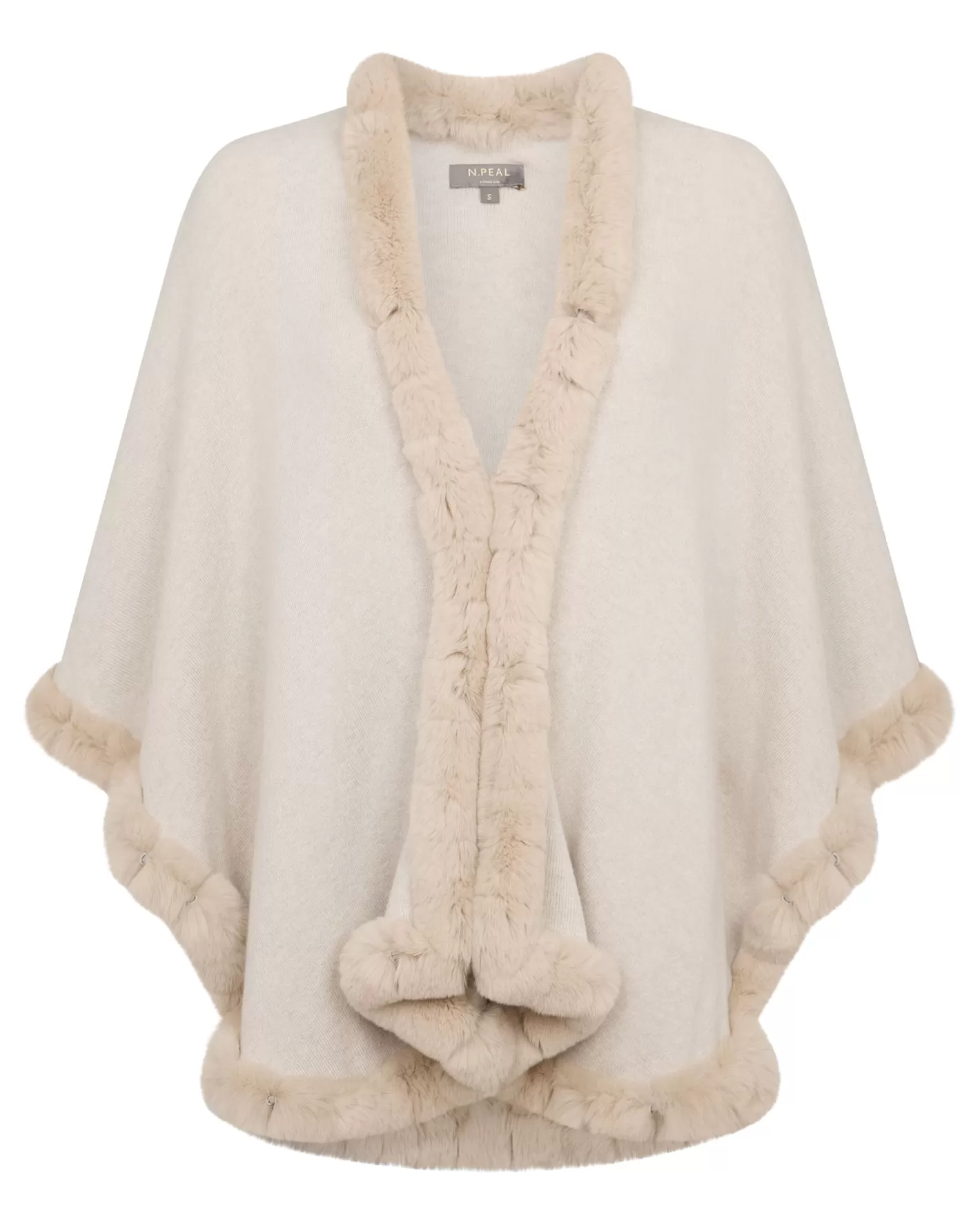 N.Peal Women's Ayla Fur Trim Cashmere Cape*Women Pashminas, Wraps & Shawls | White