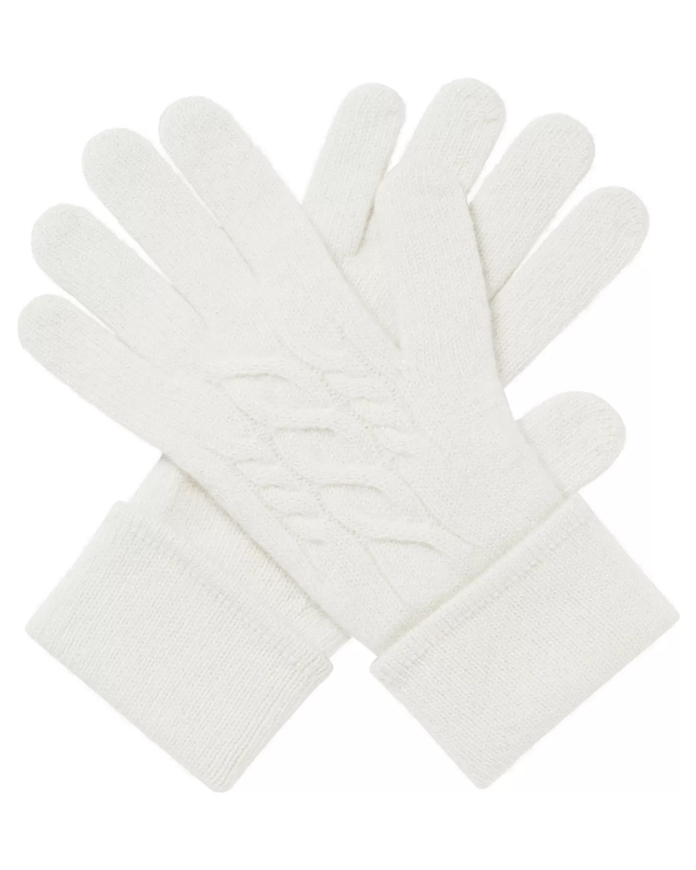 N.Peal Women's Cable Cashmere Gloves With Lurex*Women Gloves