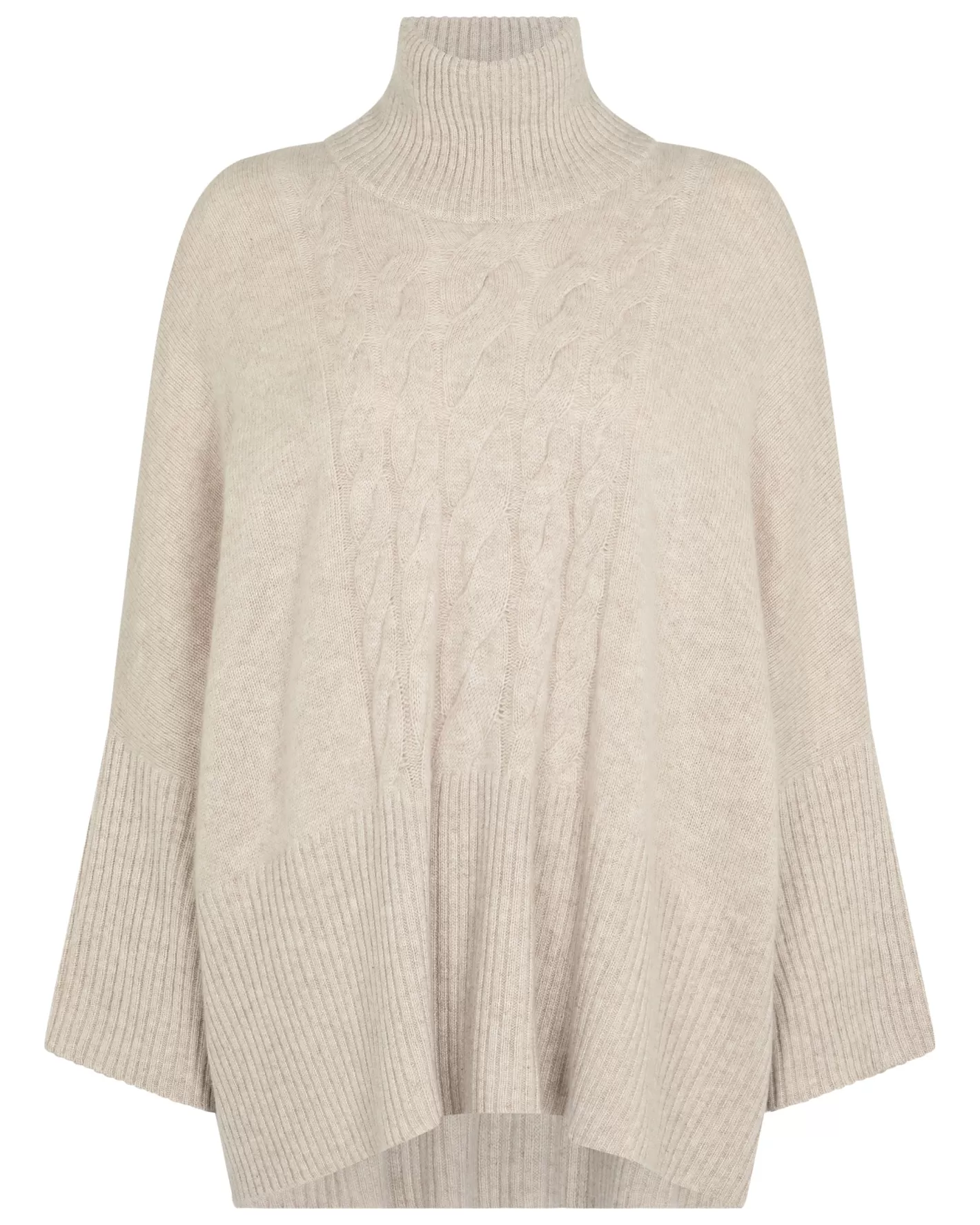 N.Peal Women's Cable Cashmere Poncho*Women Natural | Brown