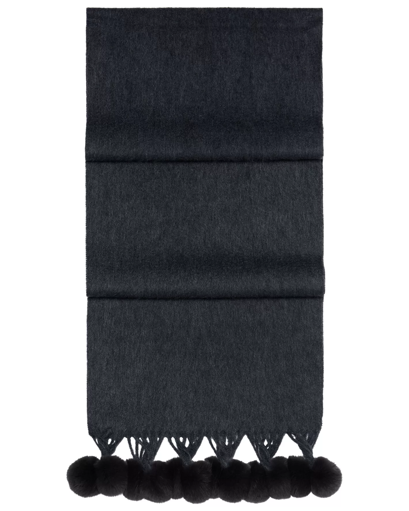 N.Peal Women's Davos Fur Bobble Cashmere Scarf*Women Fur Poms | Fur Trim Accessories